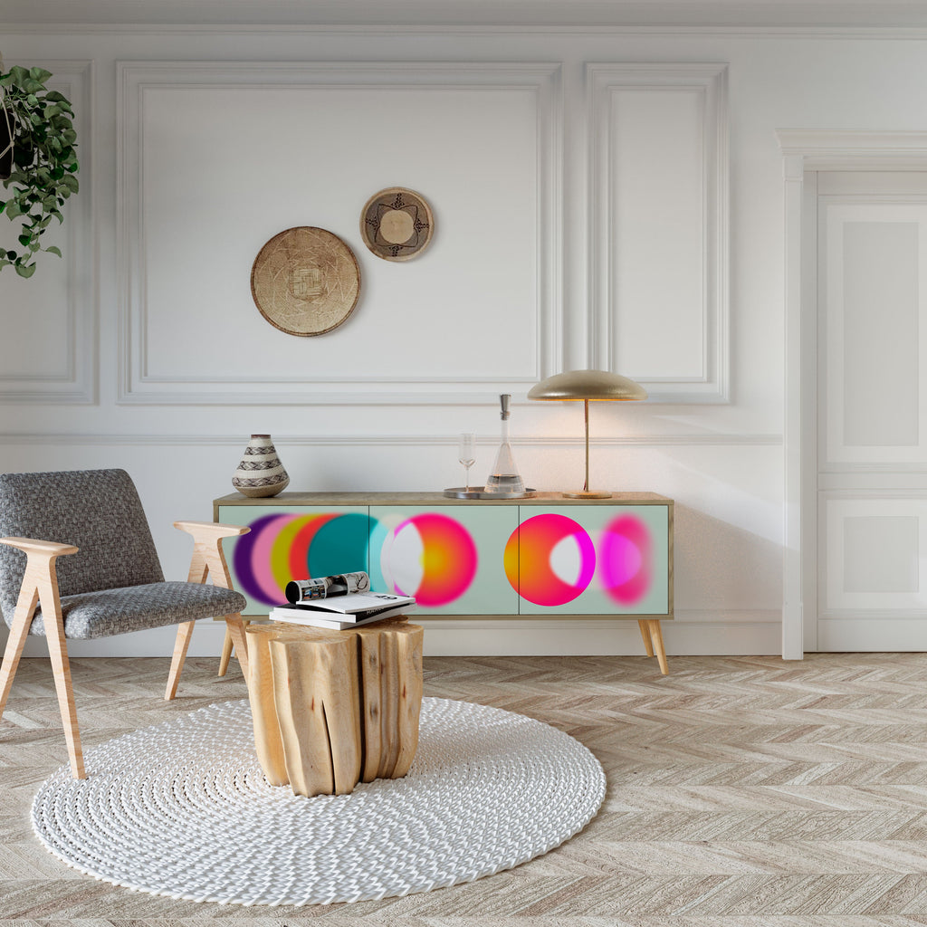 Meuble TV 3 portes SYMPHONY OF COLORS effet chêne