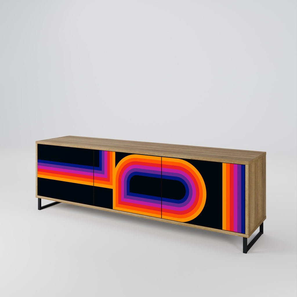 Meuble TV 3 portes BLINDED BY THE LIGHTS effet chêne