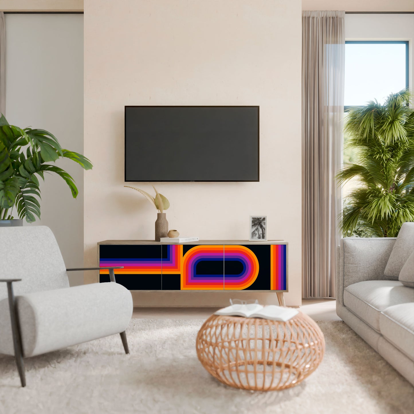 BLINDED BY THE LIGHTS 3-Door TV Cabinet