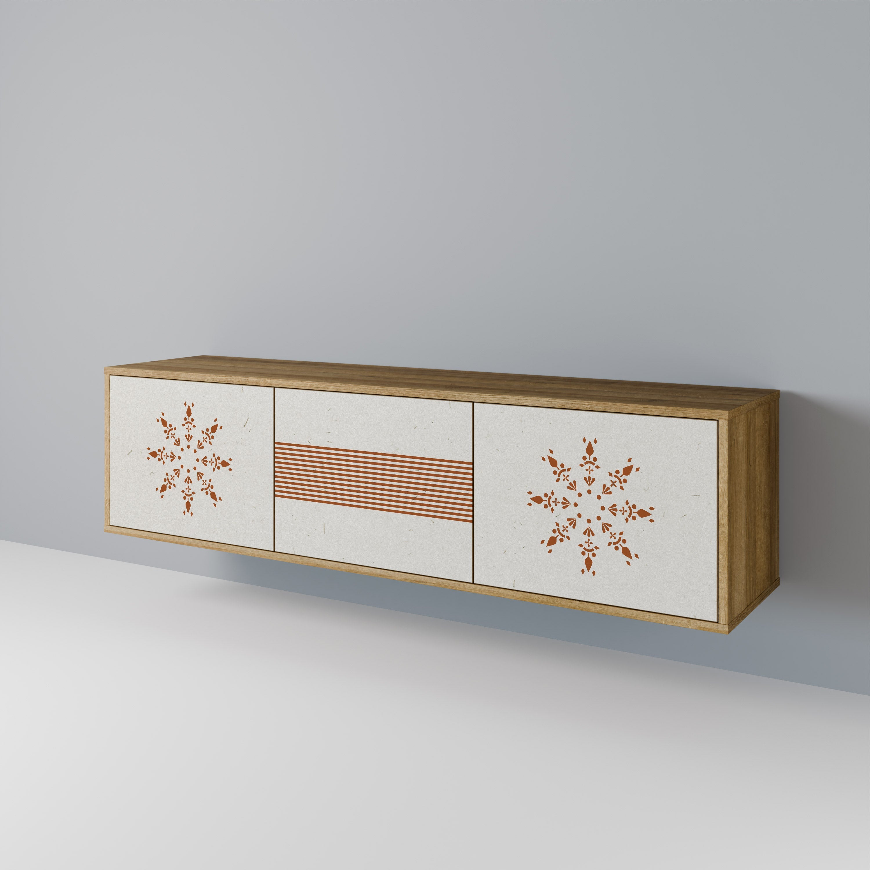 Meuble TV 3 portes DAILY HARMONY effet chêne