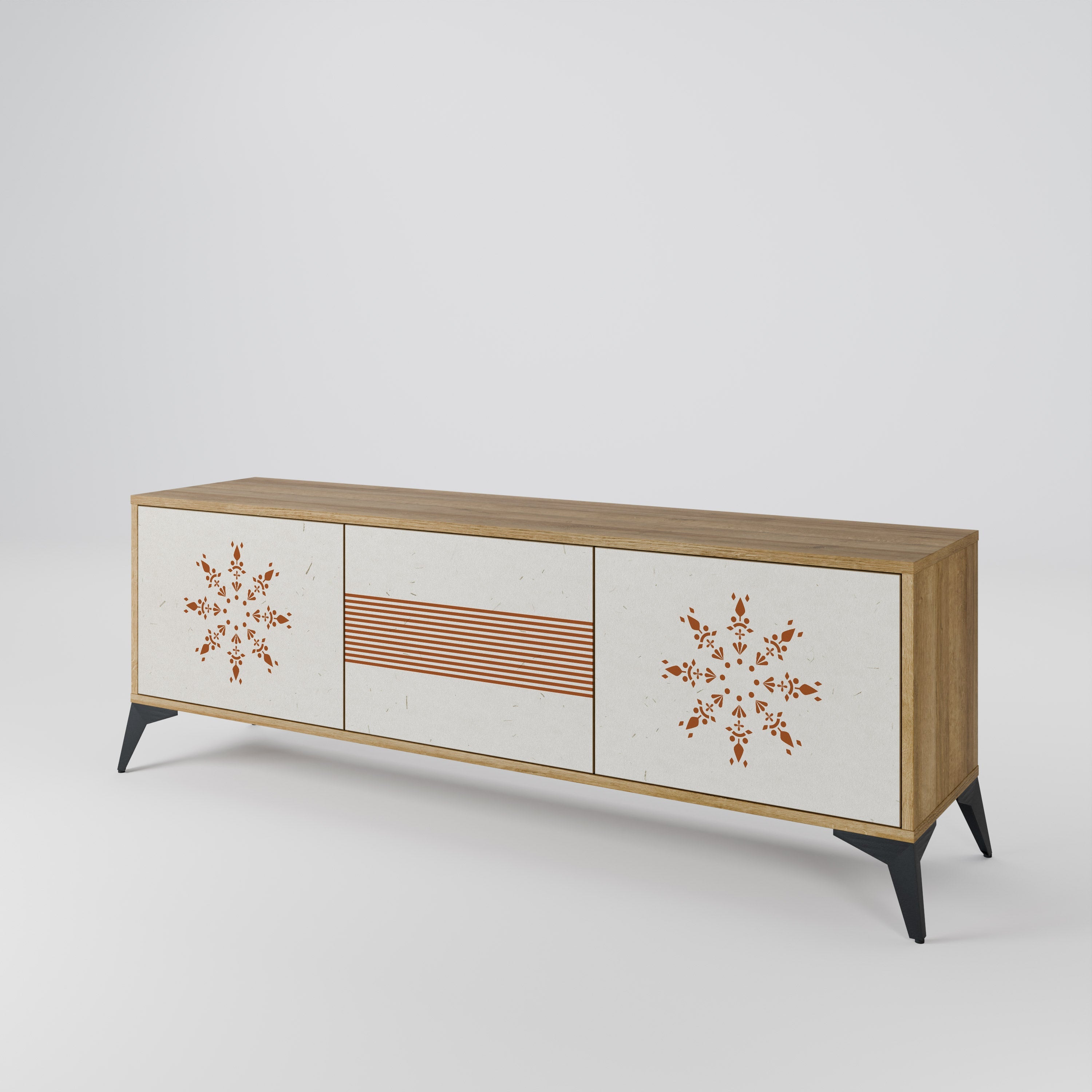 Meuble TV 3 portes DAILY HARMONY effet chêne