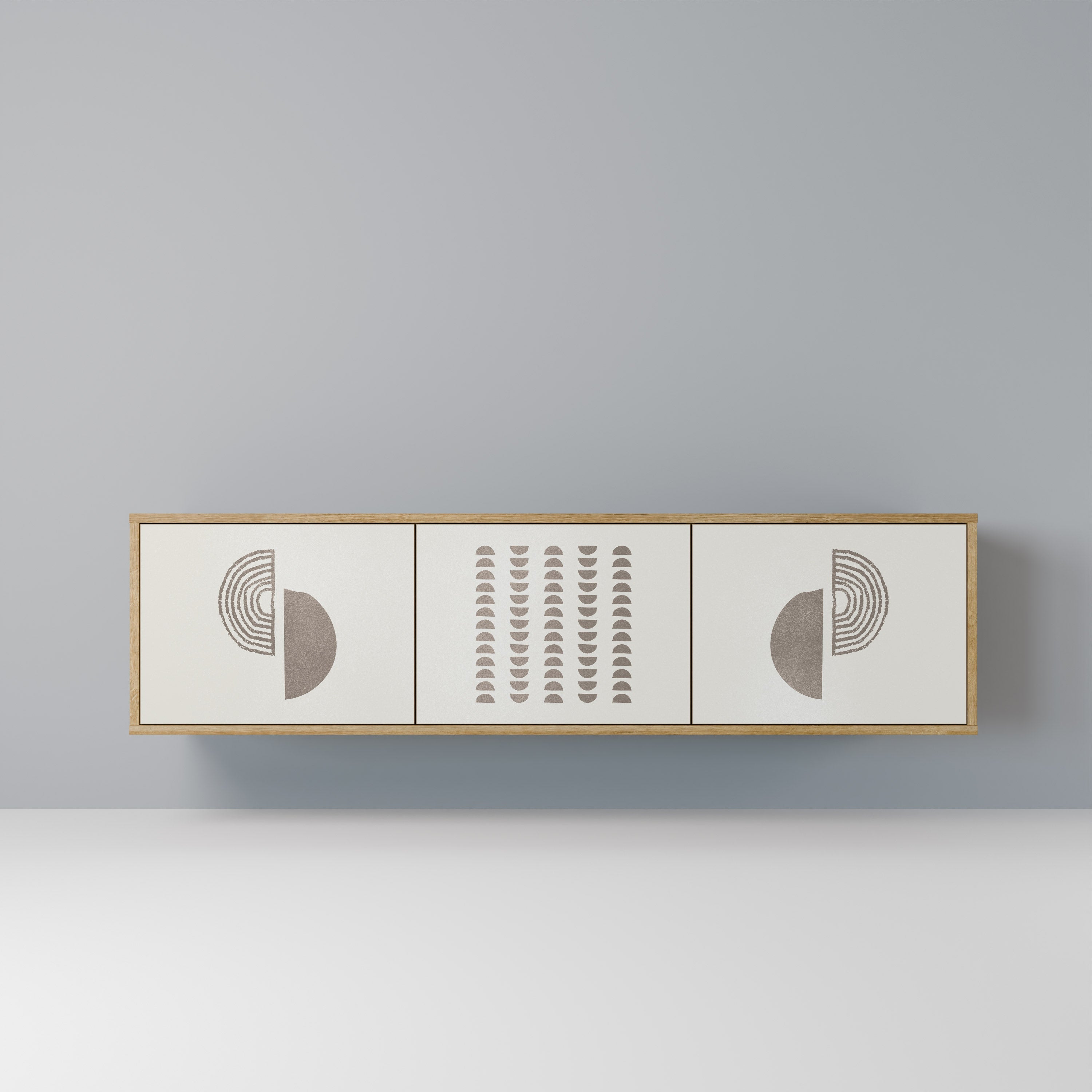 Meuble TV 3 portes HARMONY ESSENCE effet chêne