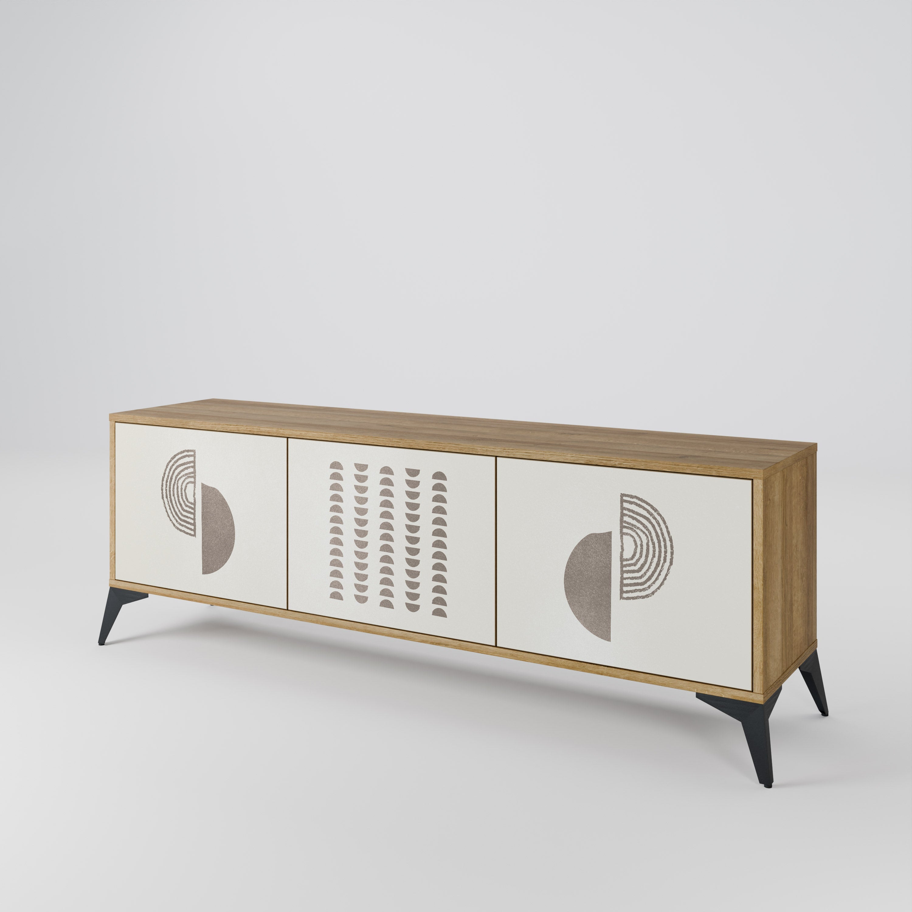 Meuble TV 3 portes HARMONY ESSENCE effet chêne