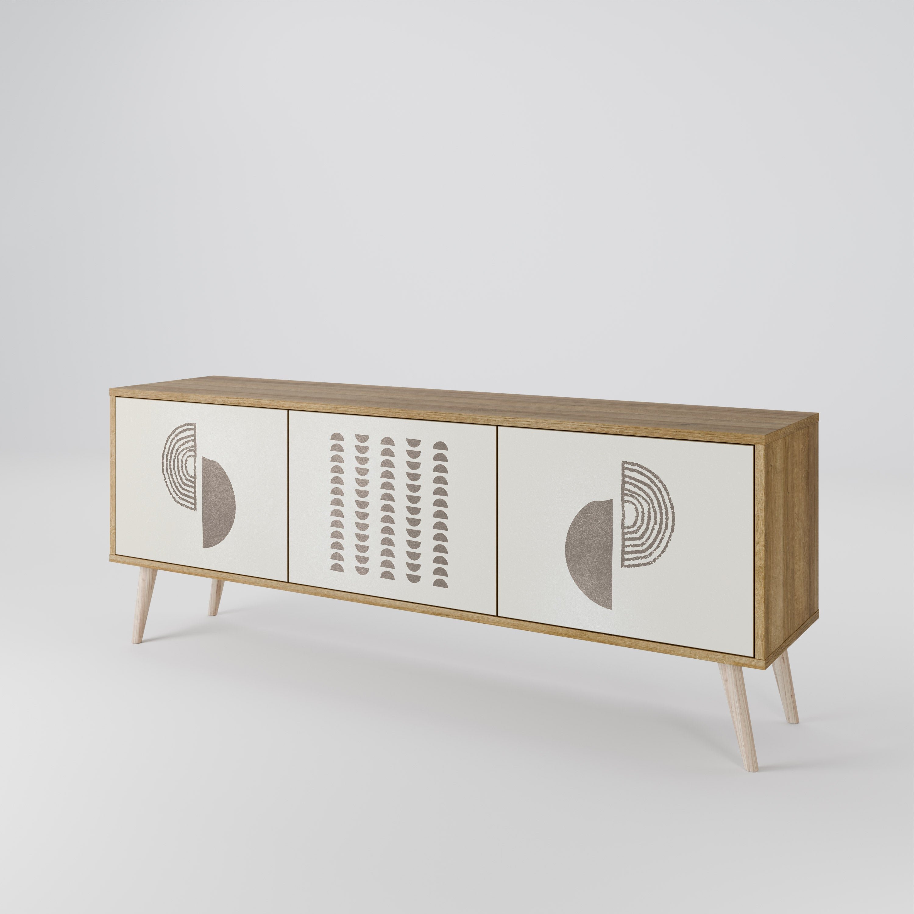 Meuble TV 3 portes HARMONY ESSENCE effet chêne