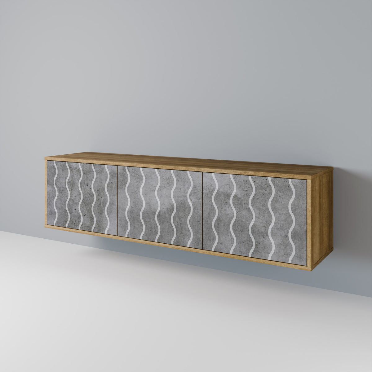 WAVES OF CONCRETE 3-Door TV Cabinet