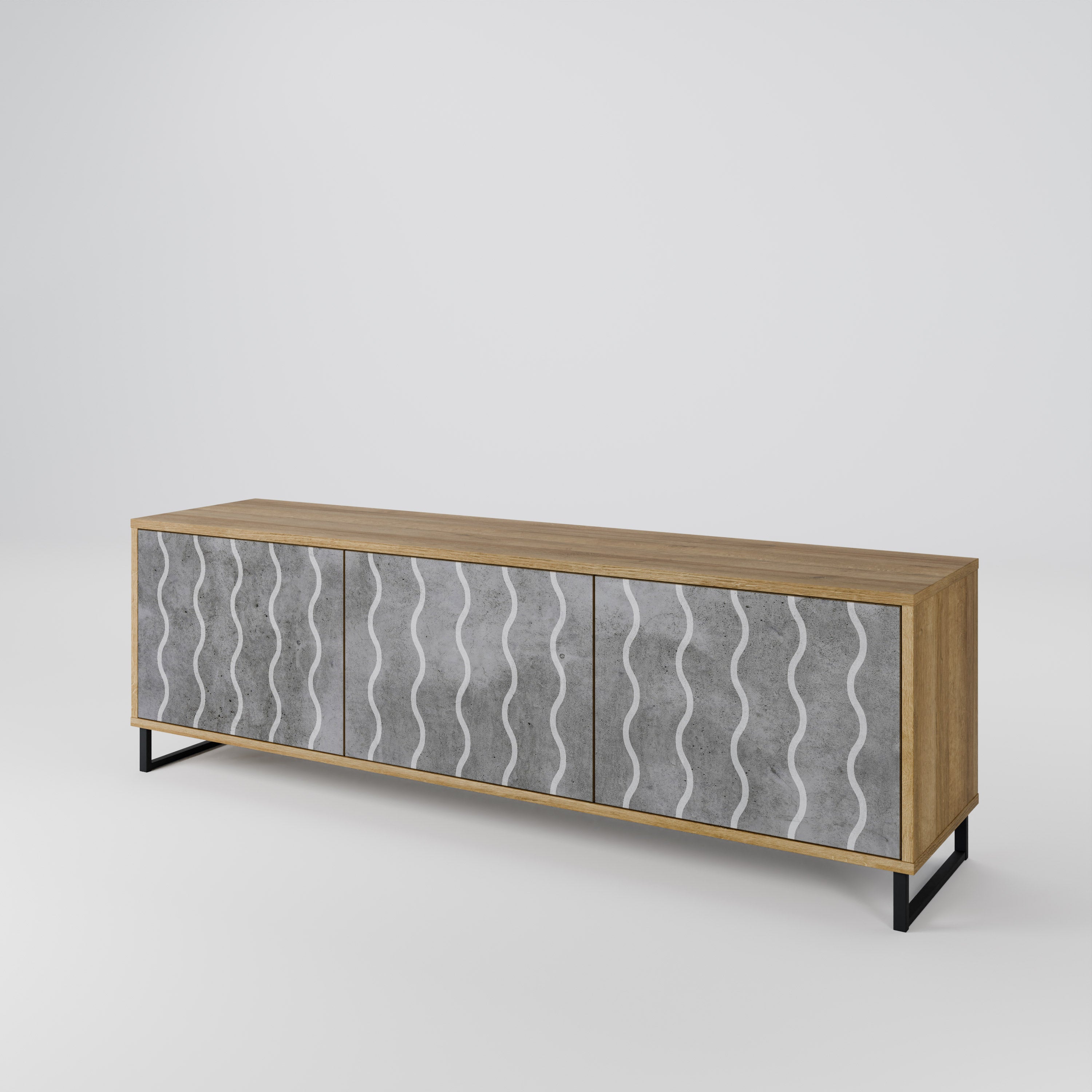 WAVES OF CONCRETE 3-Door TV Cabinet
