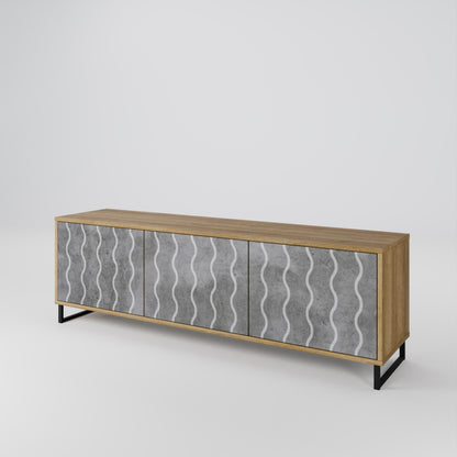 WAVES OF CONCRETE 3-Door TV Cabinet