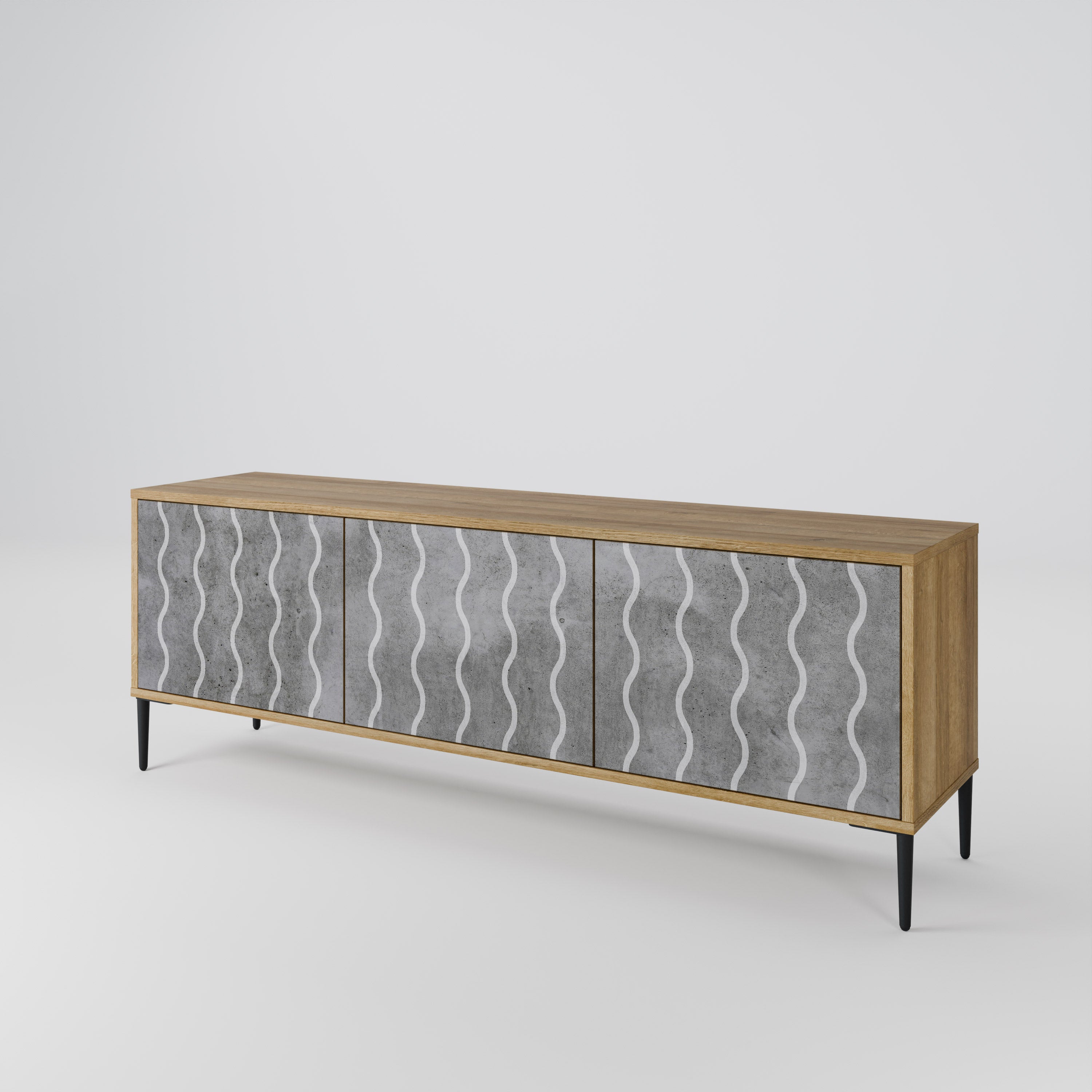WAVES OF CONCRETE 3-Door TV Cabinet