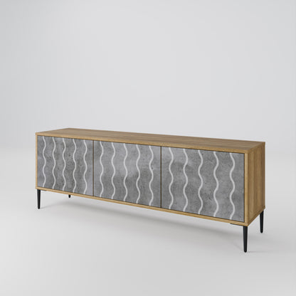 WAVES OF CONCRETE 3-Door TV Cabinet