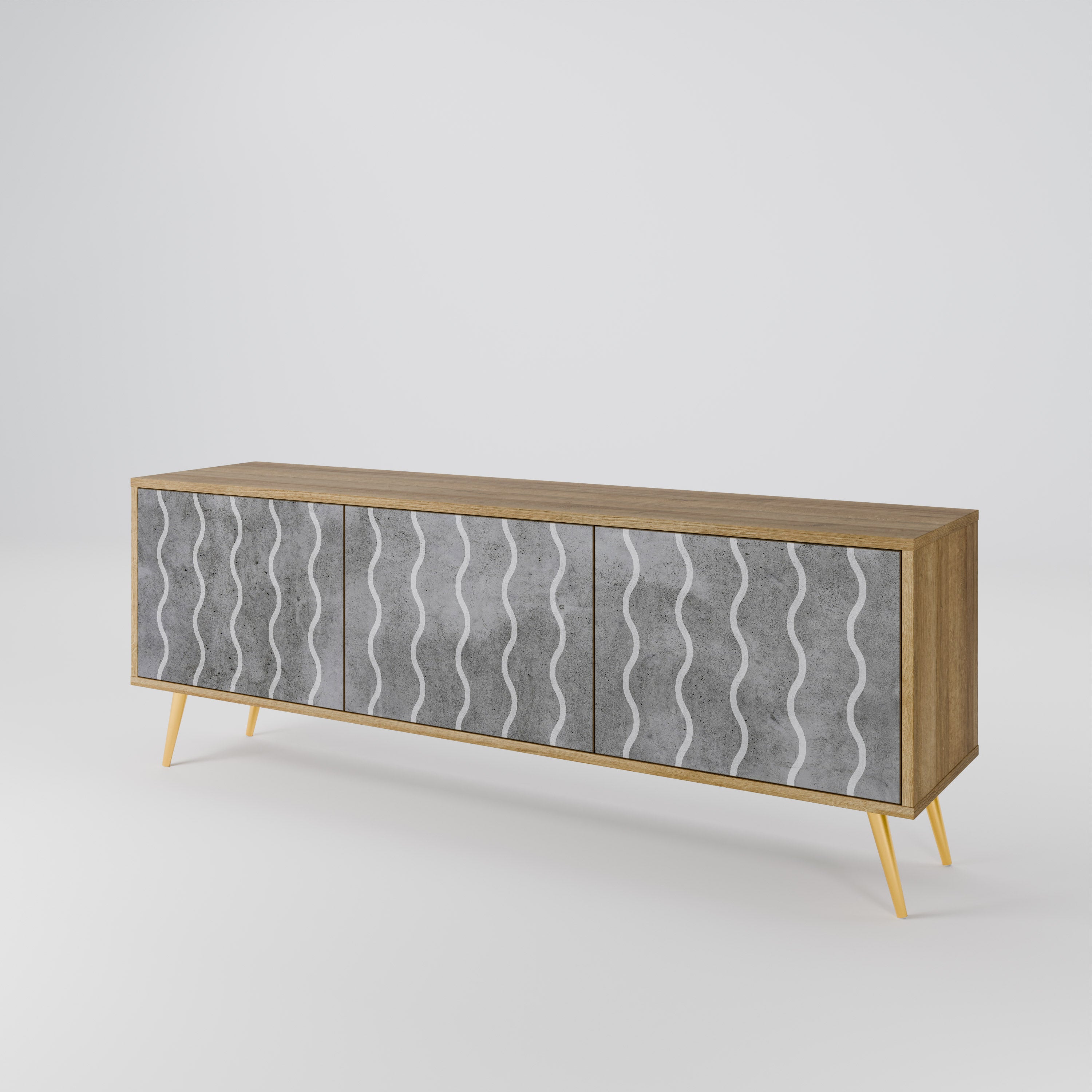 WAVES OF CONCRETE 3-Door TV Cabinet