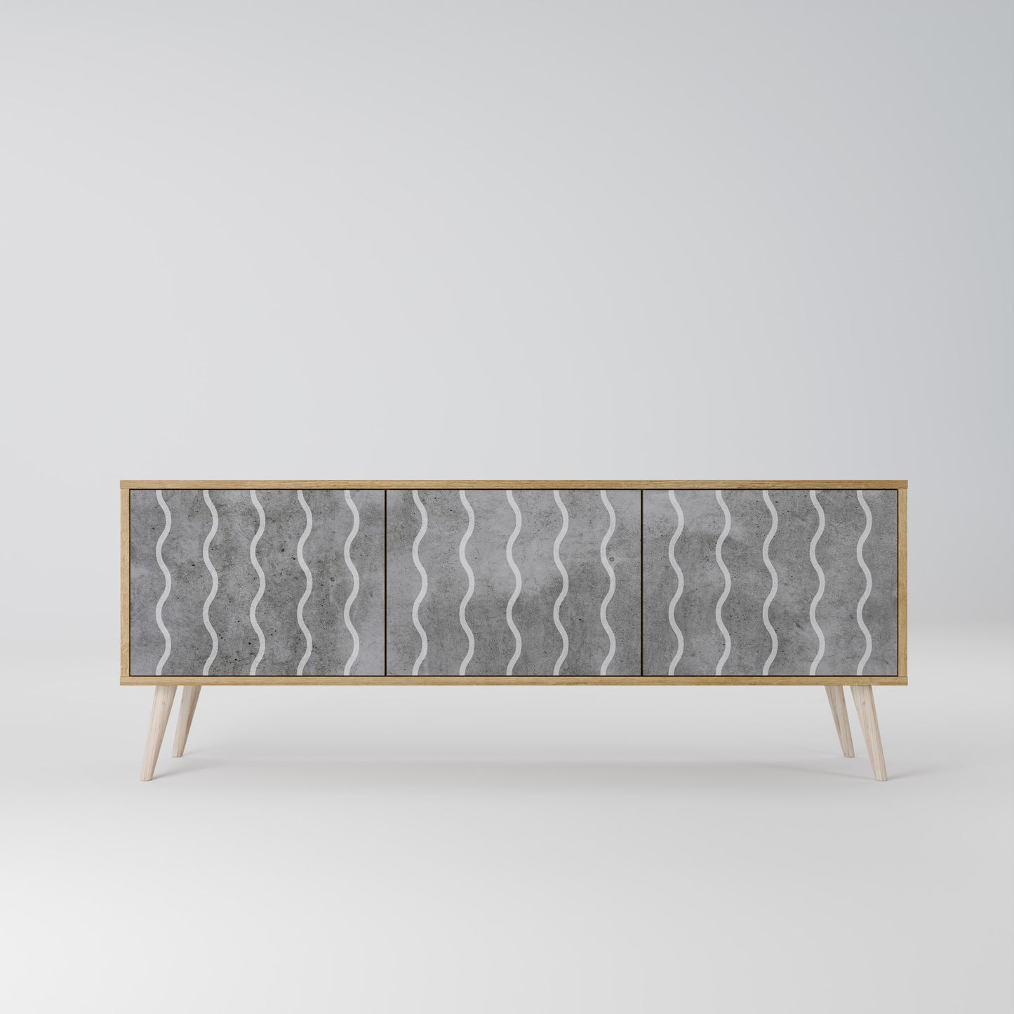WAVES OF CONCRETE 3-Door TV Cabinet