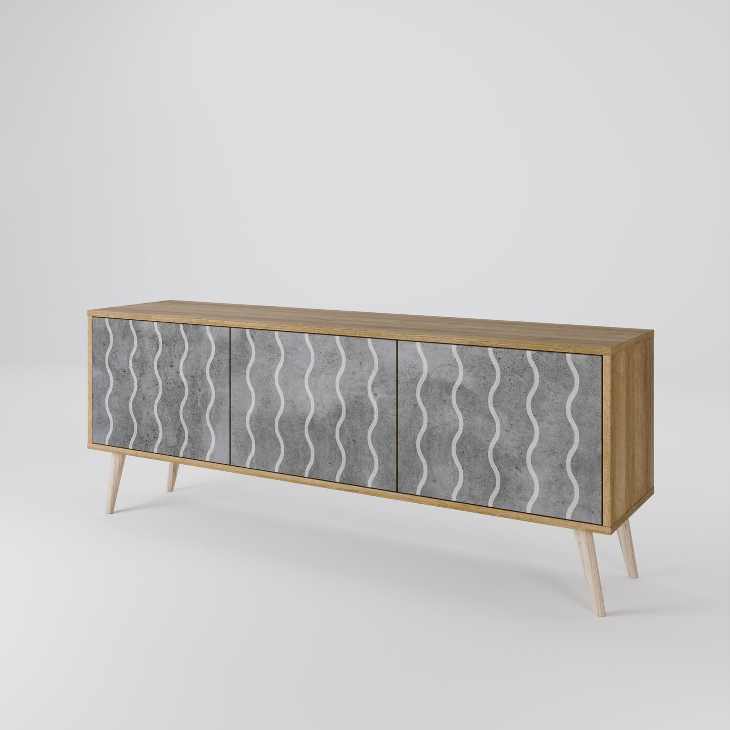 WAVES OF CONCRETE 3-Door TV Cabinet