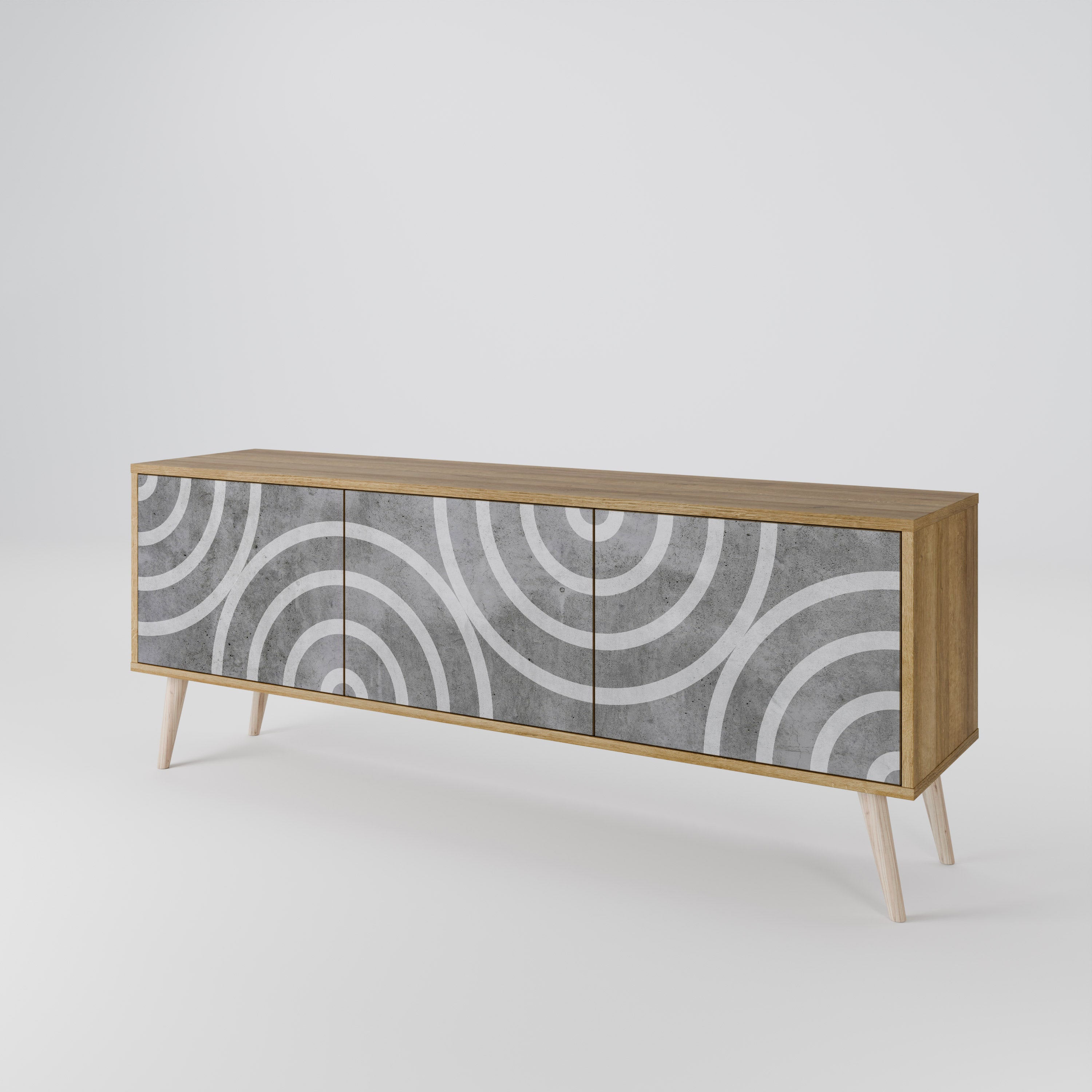 CIRCLE CONCRETE 3-Door TV Cabinet