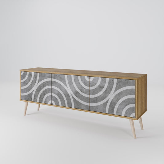 CIRCLE CONCRETE 3-Door TV Cabinet