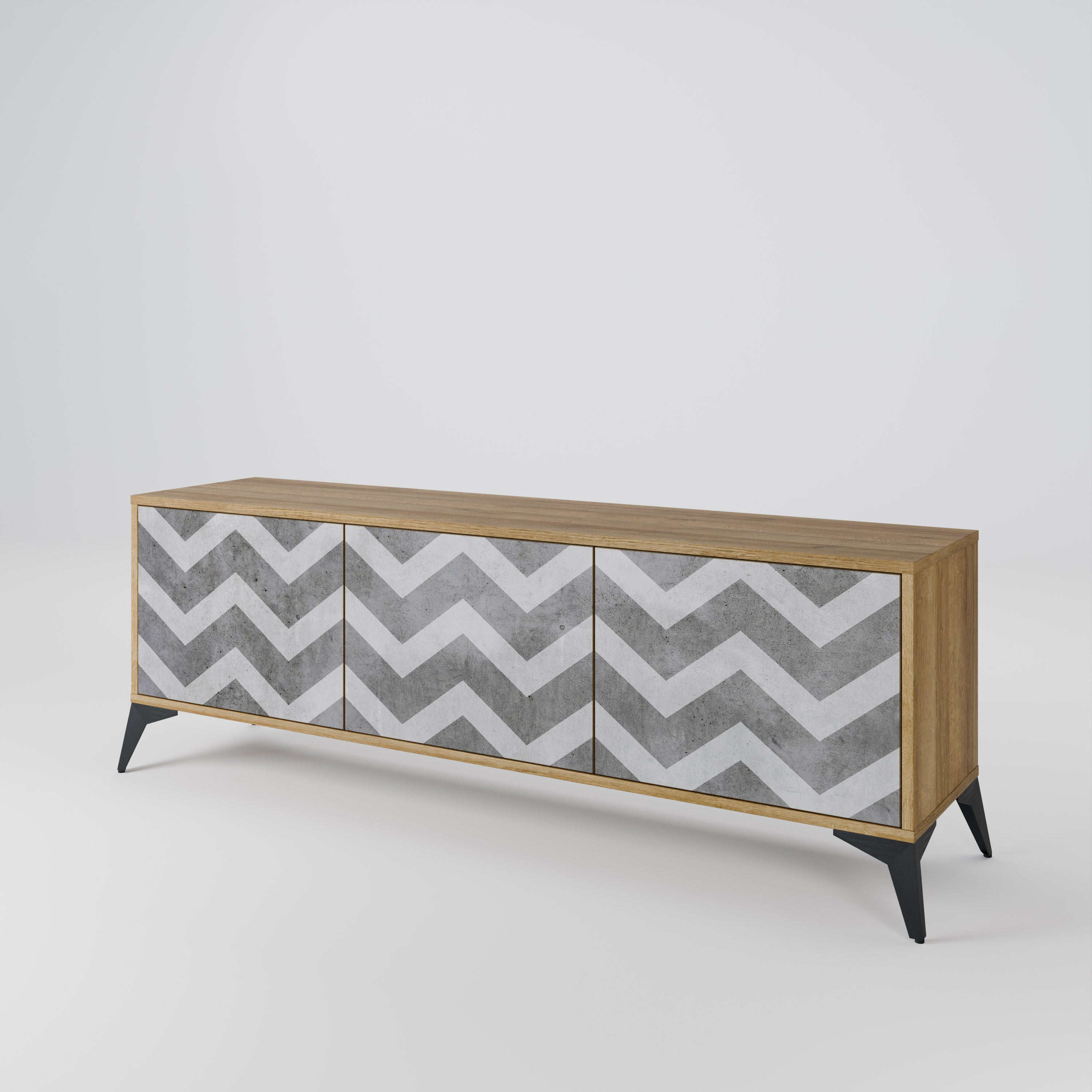TOUGH ZIG ZAG 3-Door TV Cabinet