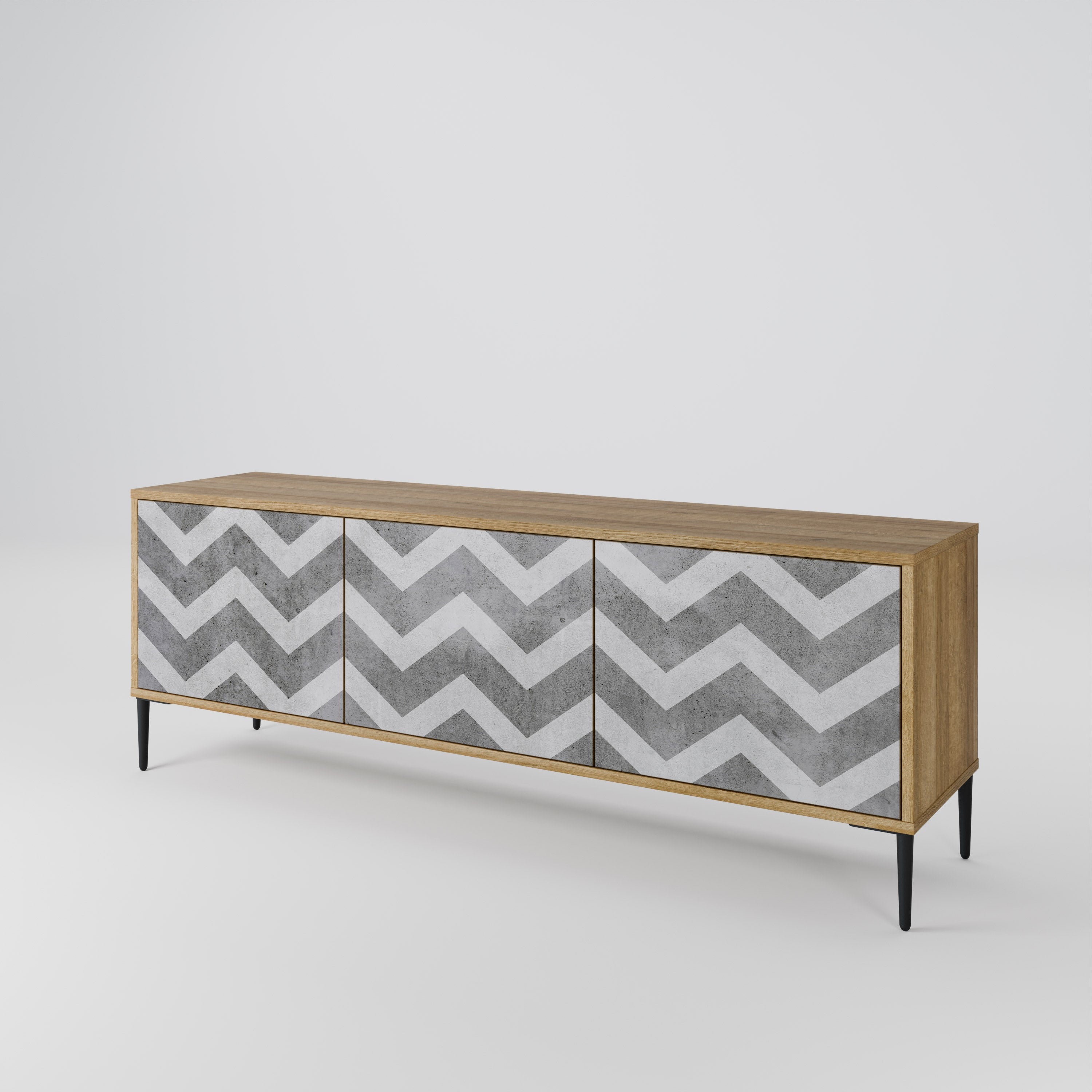 TOUGH ZIG ZAG 3-Door TV Cabinet