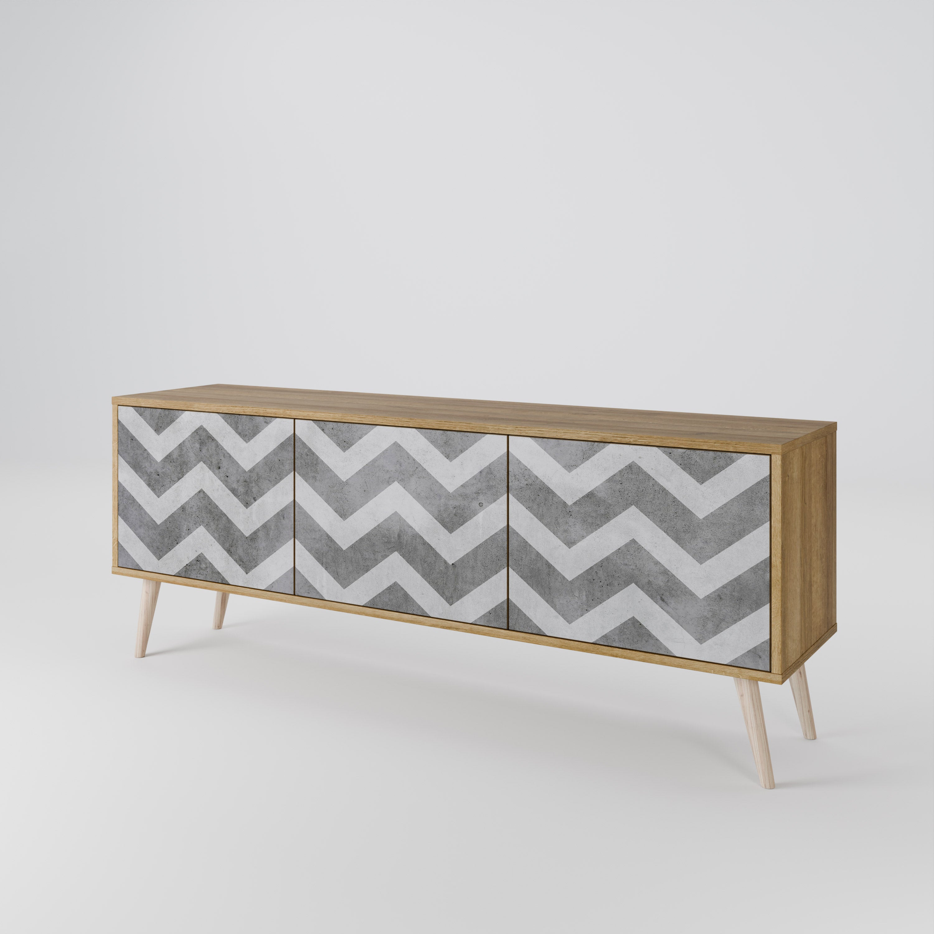 TOUGH ZIG ZAG 3-Door TV Cabinet