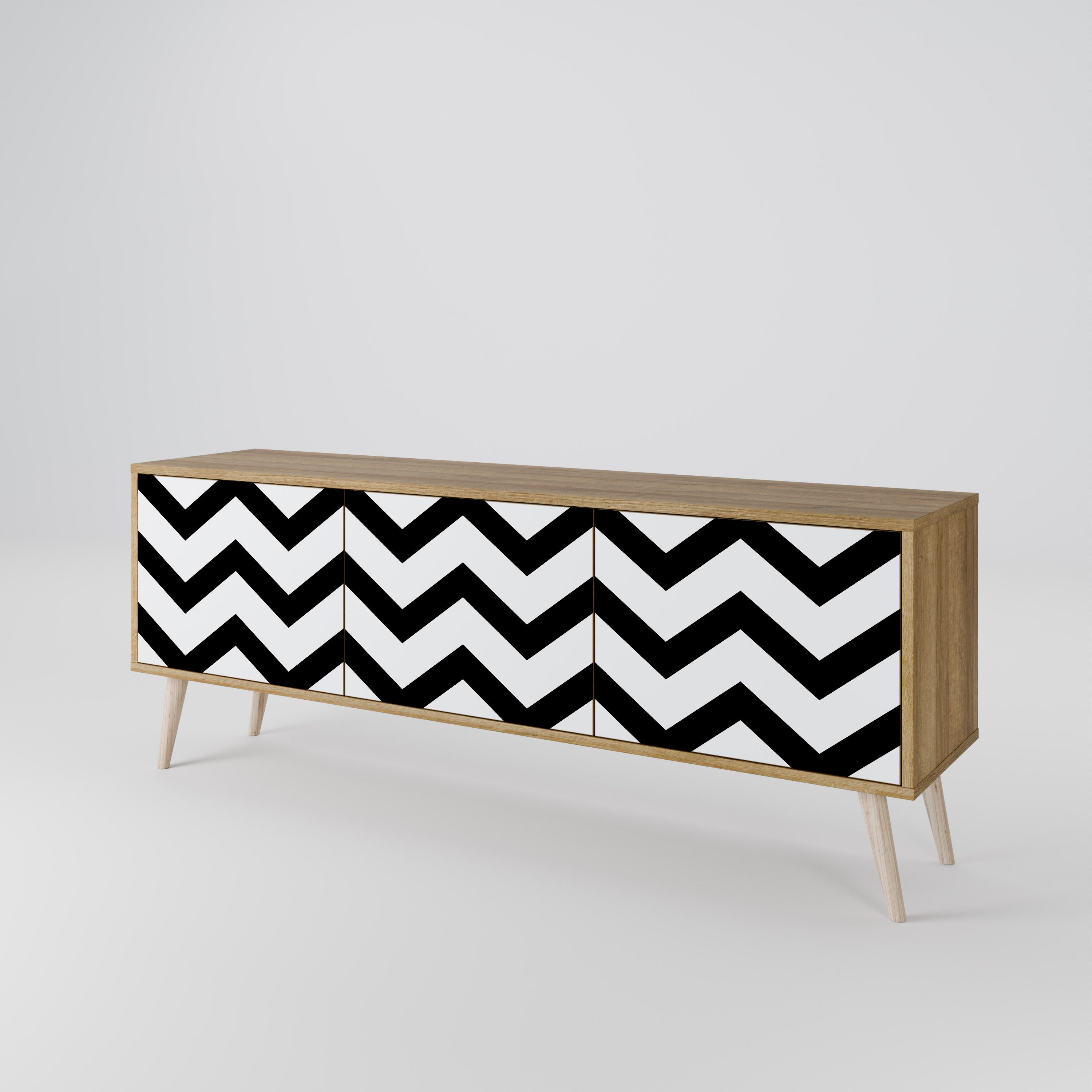 CLASSIC ZIG ZAG 3-Door TV Cabinet