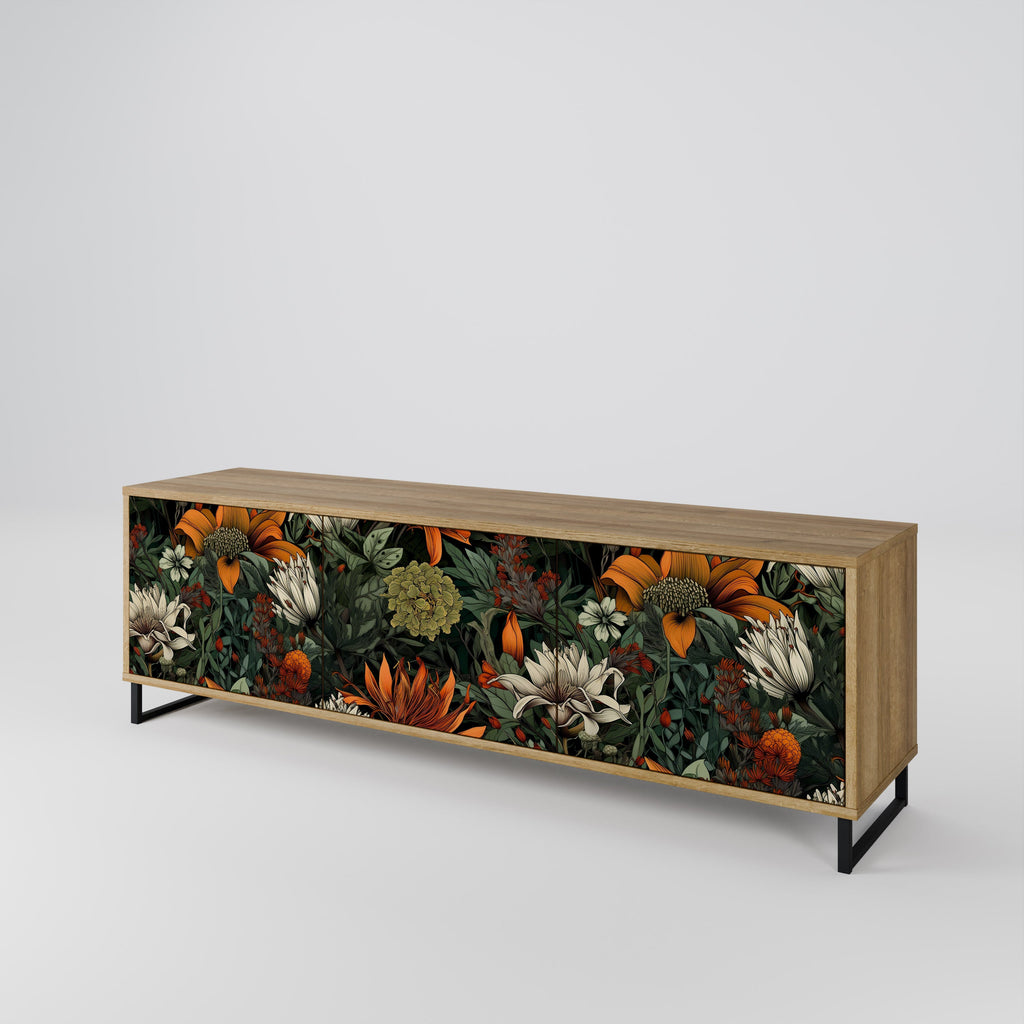 Meuble TV 3 portes MIDNIGHT SPROUT effet chêne