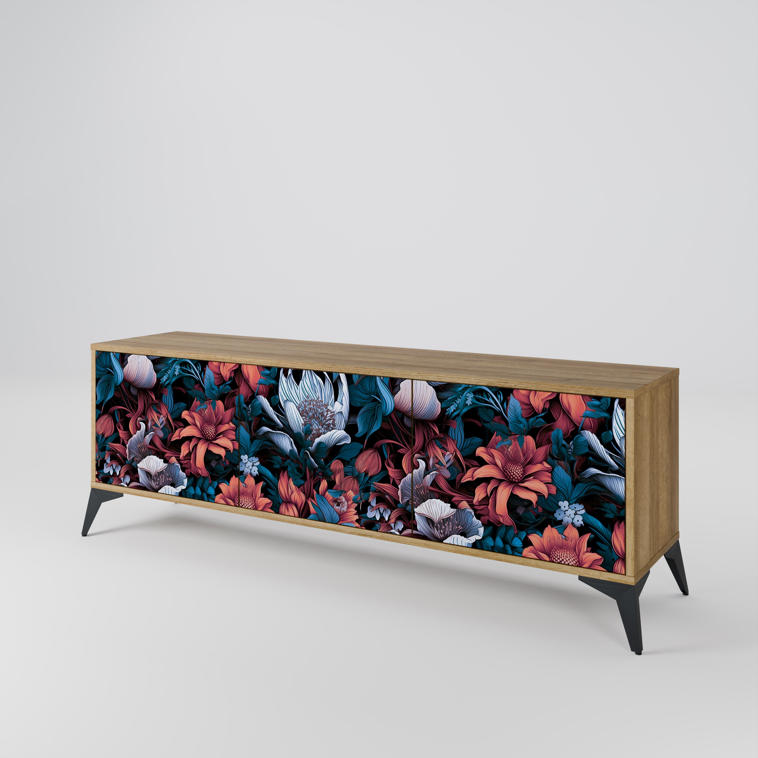 ETHEREAL BLOSSOMS 3-Door TV Cabinet