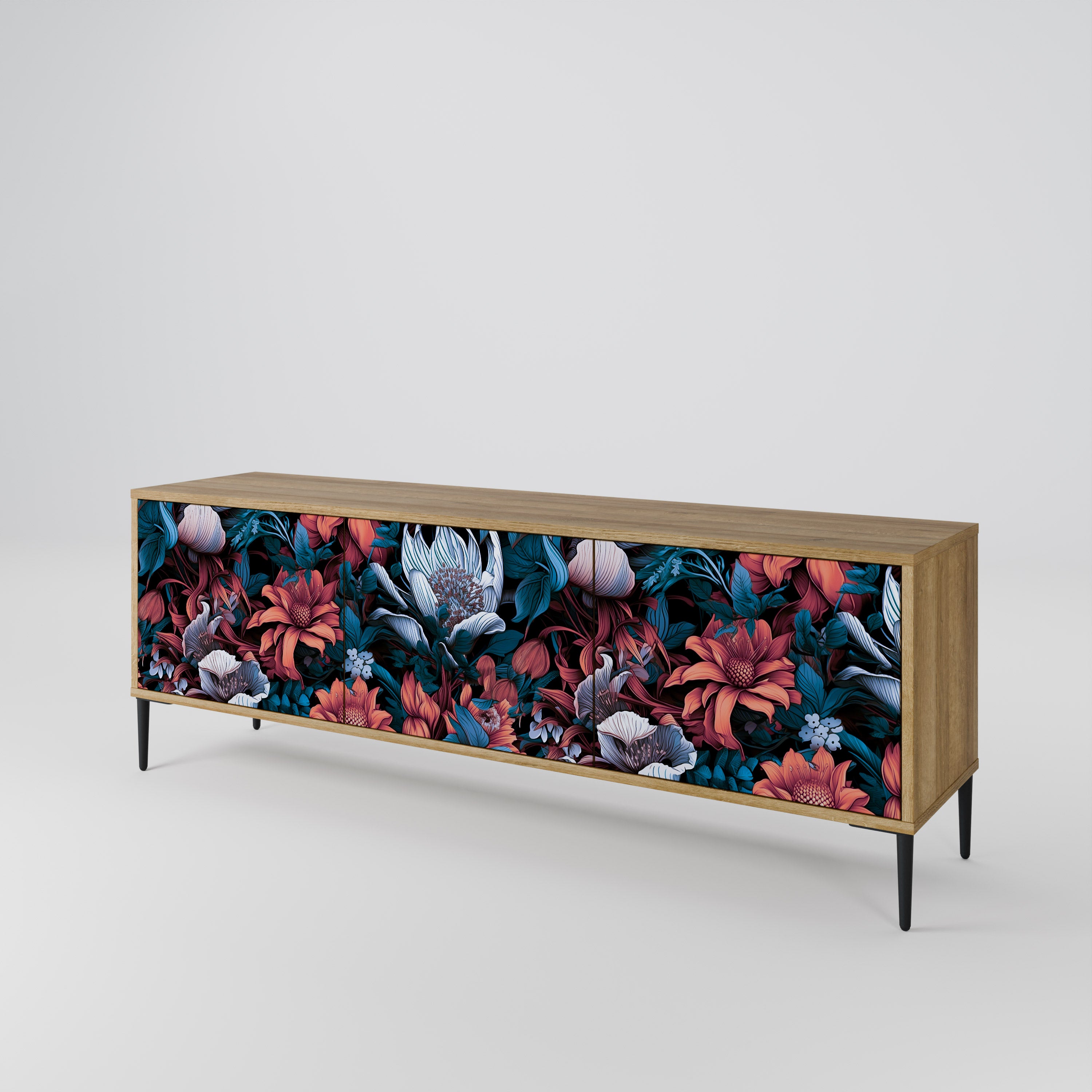 ETHEREAL BLOSSOMS 3-Door TV Cabinet