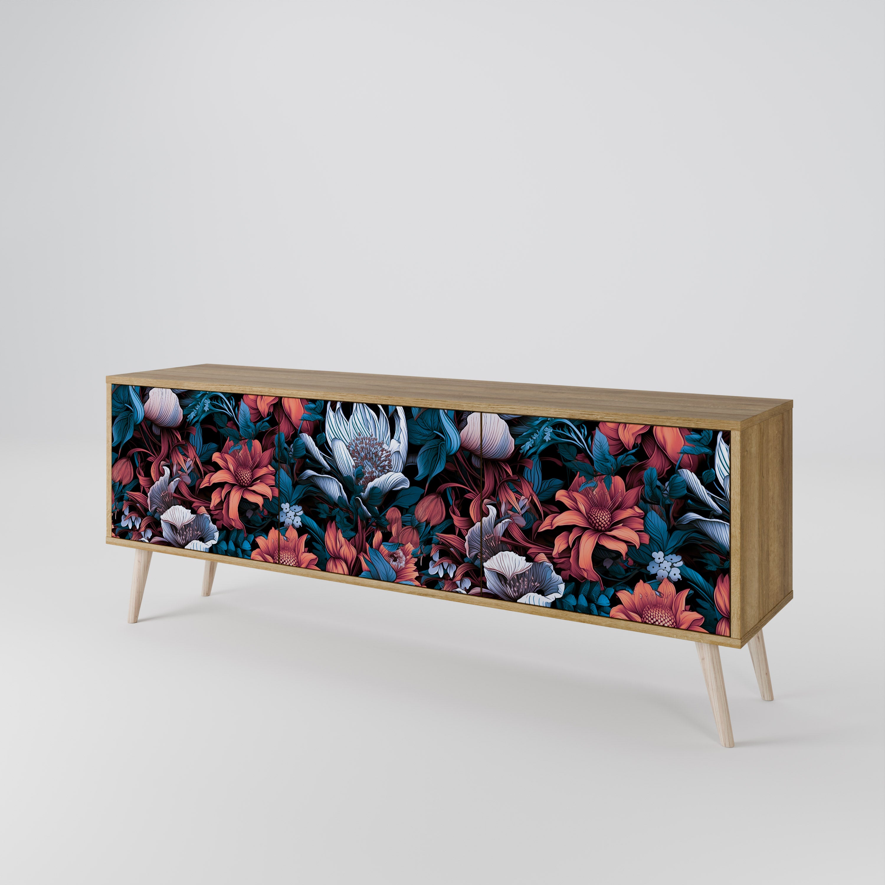 ETHEREAL BLOSSOMS 3-Door TV Cabinet