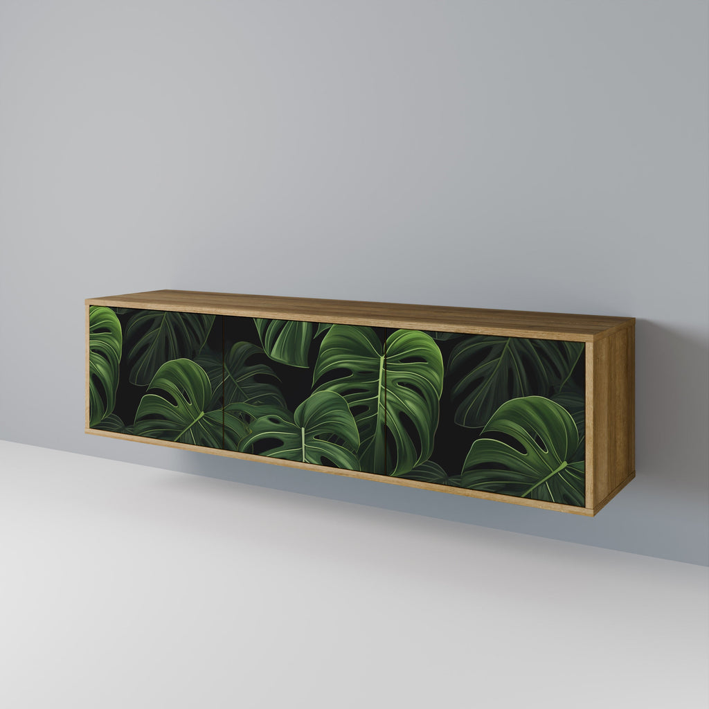 Meuble TV 3 portes INFINITE MONSTERA effet chêne