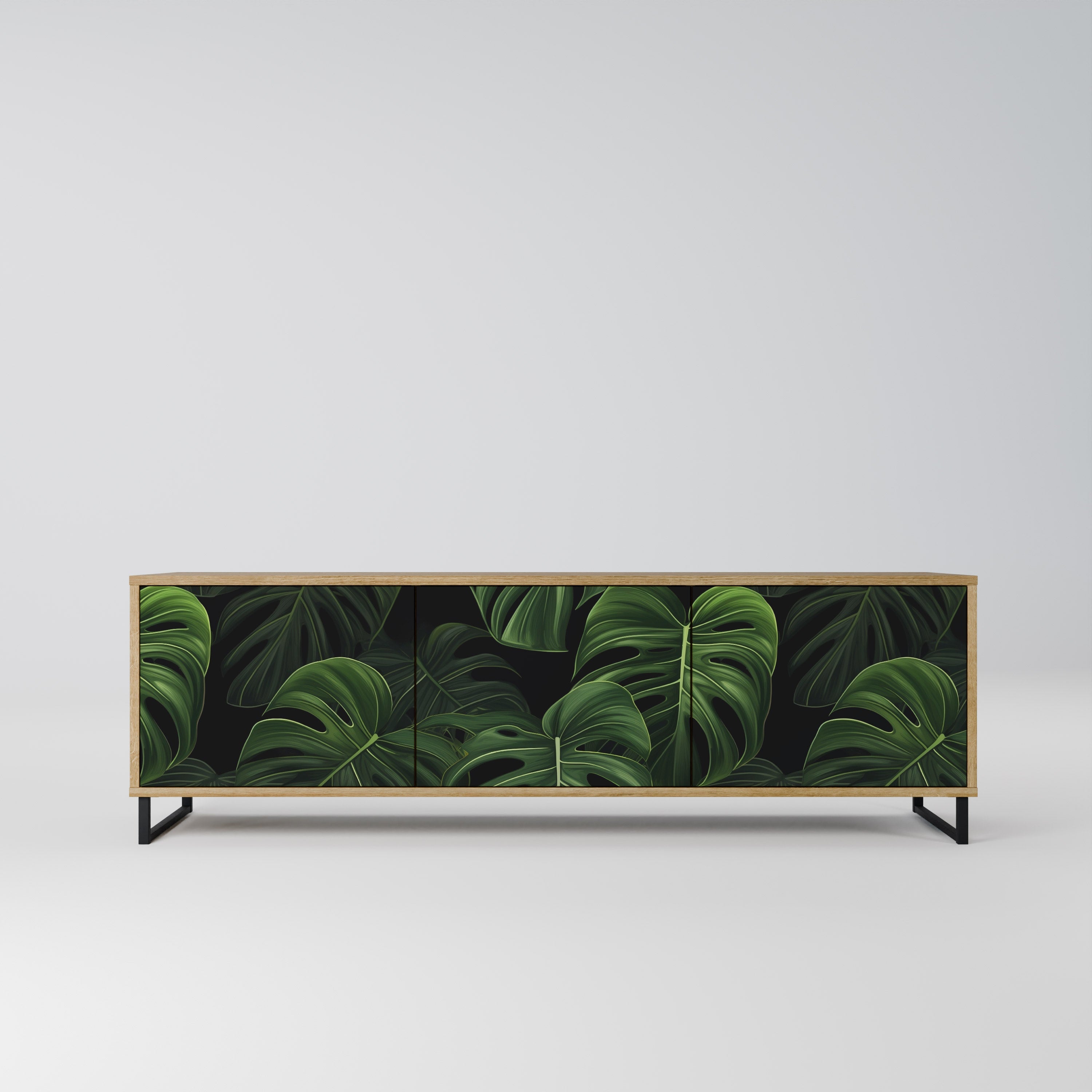 Meuble TV 3 portes INFINITE MONSTERA effet chêne