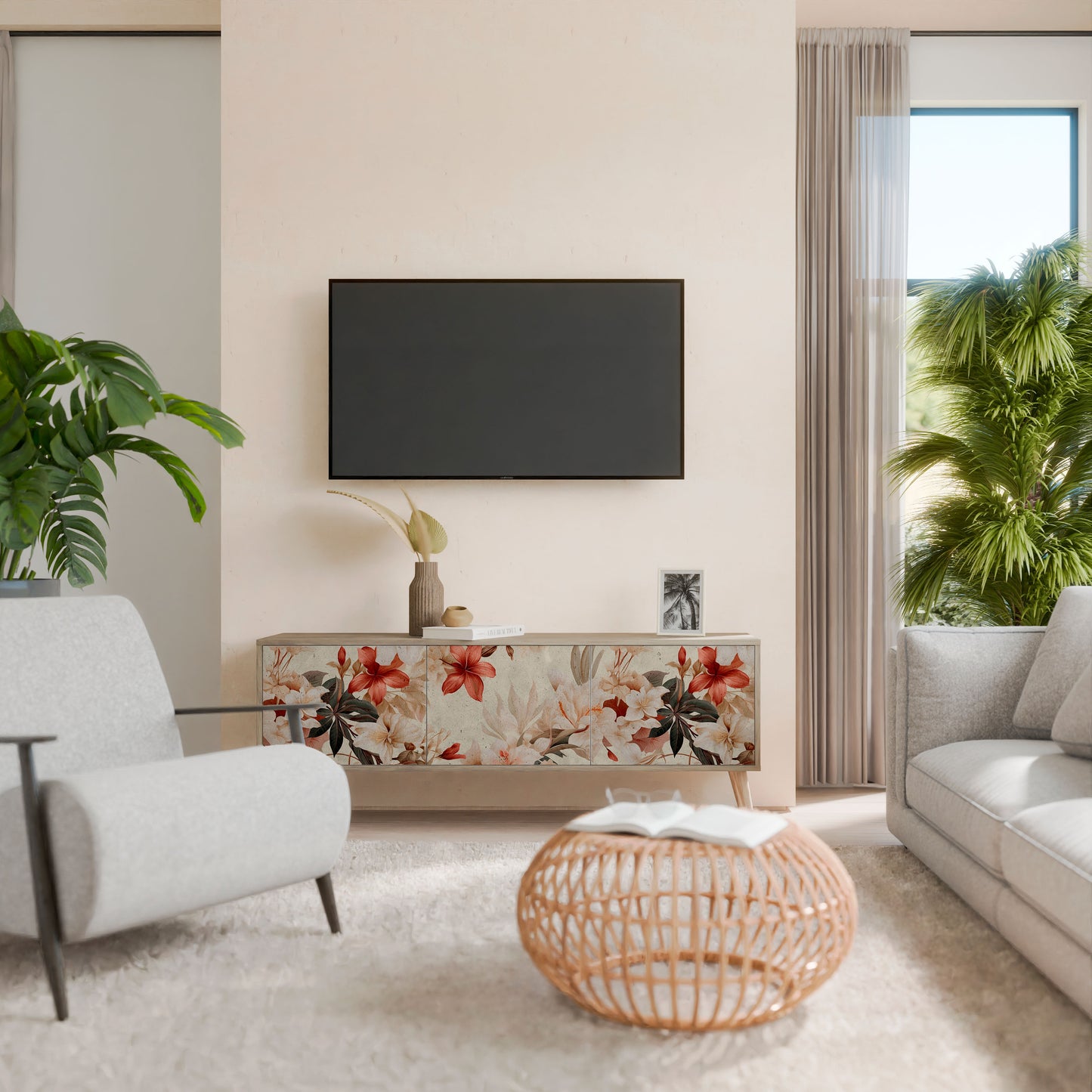 PETAL HARMONY 3-Door TV Cabinet