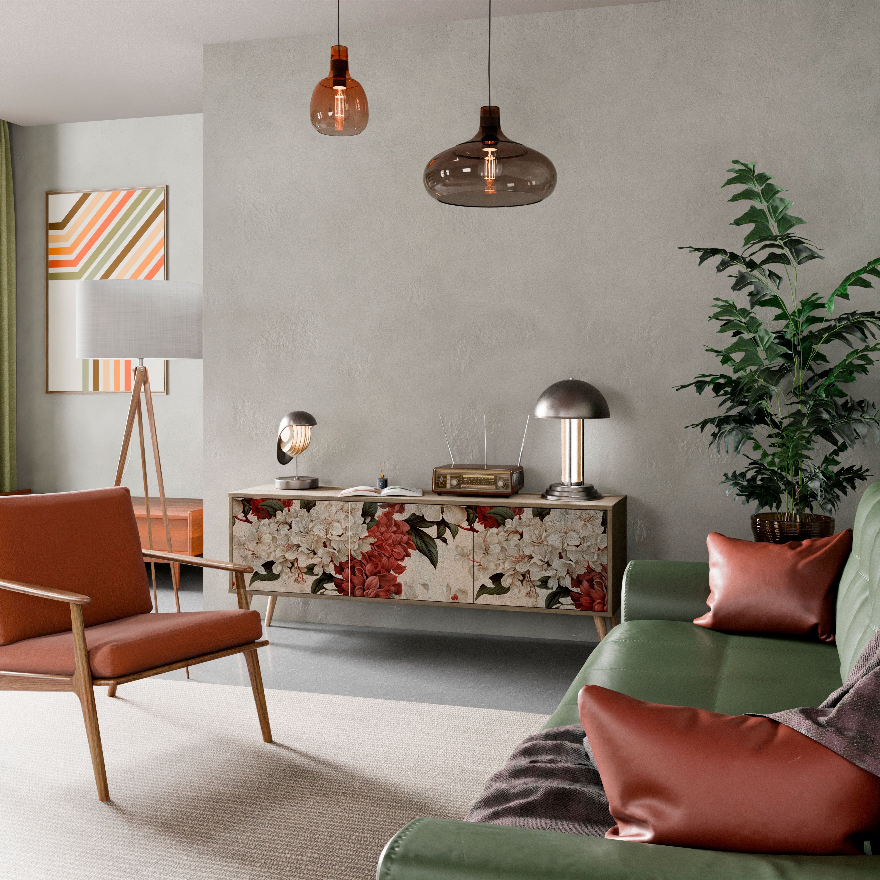 Meuble TV 3 portes EPHEMERAL DAYS effet chêne