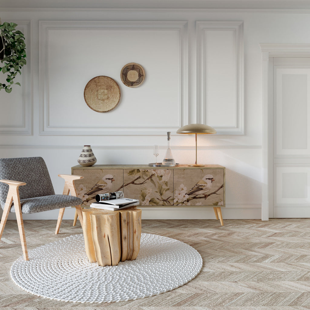 Meuble TV 3 portes PETAL DISTINGUISH effet chêne