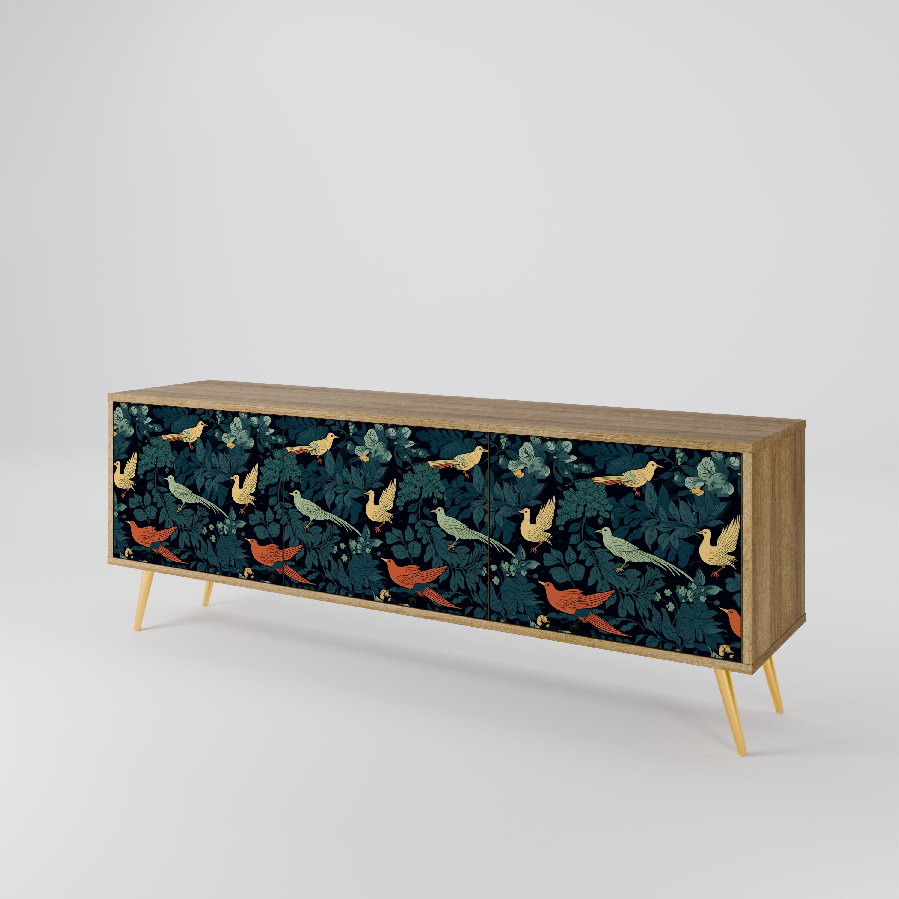 FOWL ORNAMENT 3-Door TV Cabinet