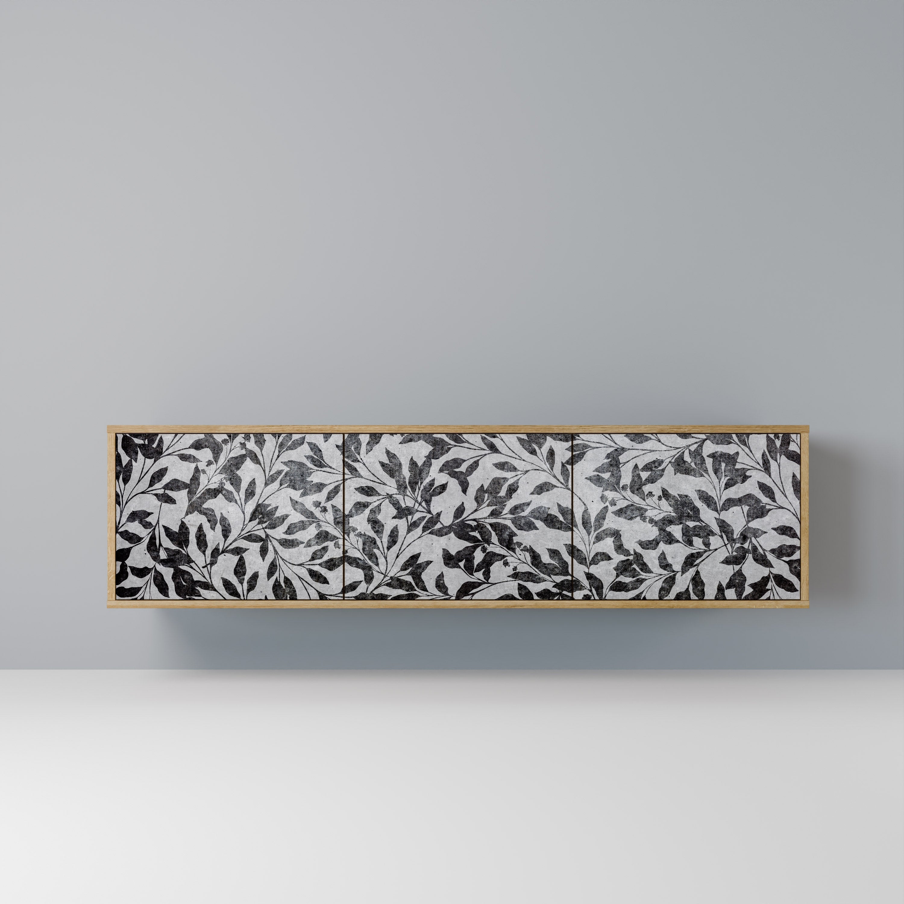 Meuble TV 3 portes CHARCOAL SPROUT effet chêne