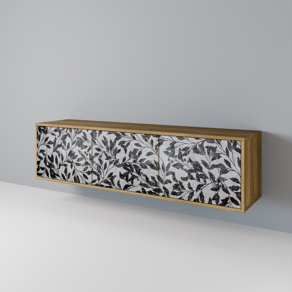 Meuble TV 3 portes CHARCOAL SPROUT effet chêne