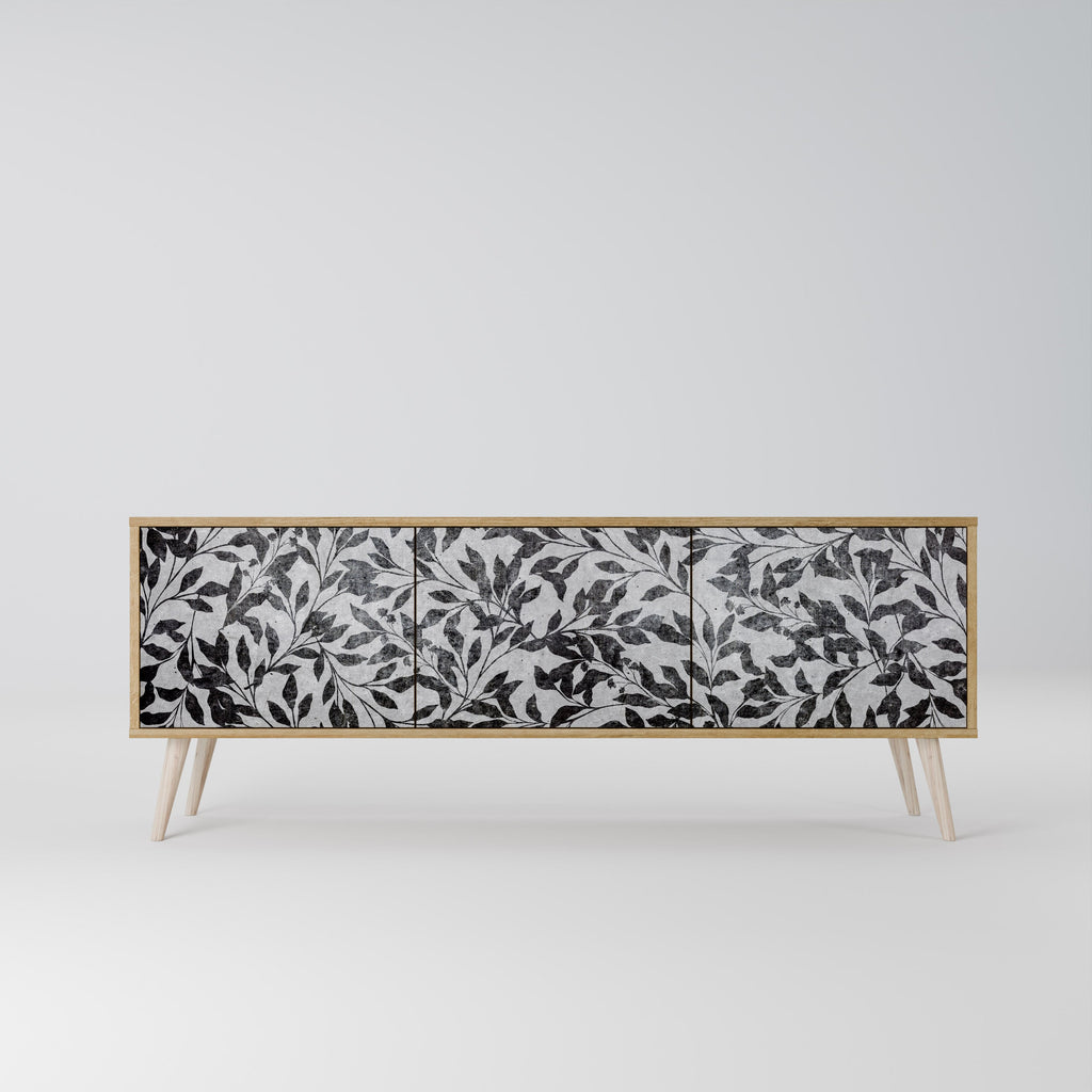 Meuble TV 3 portes CHARCOAL SPROUT effet chêne