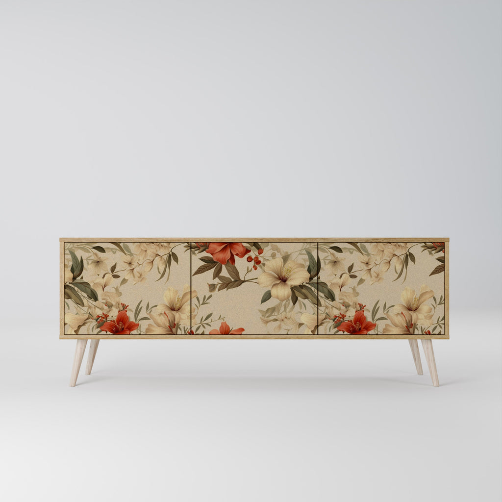 Meuble TV 3 portes BLOOMING HARMONY effet chêne