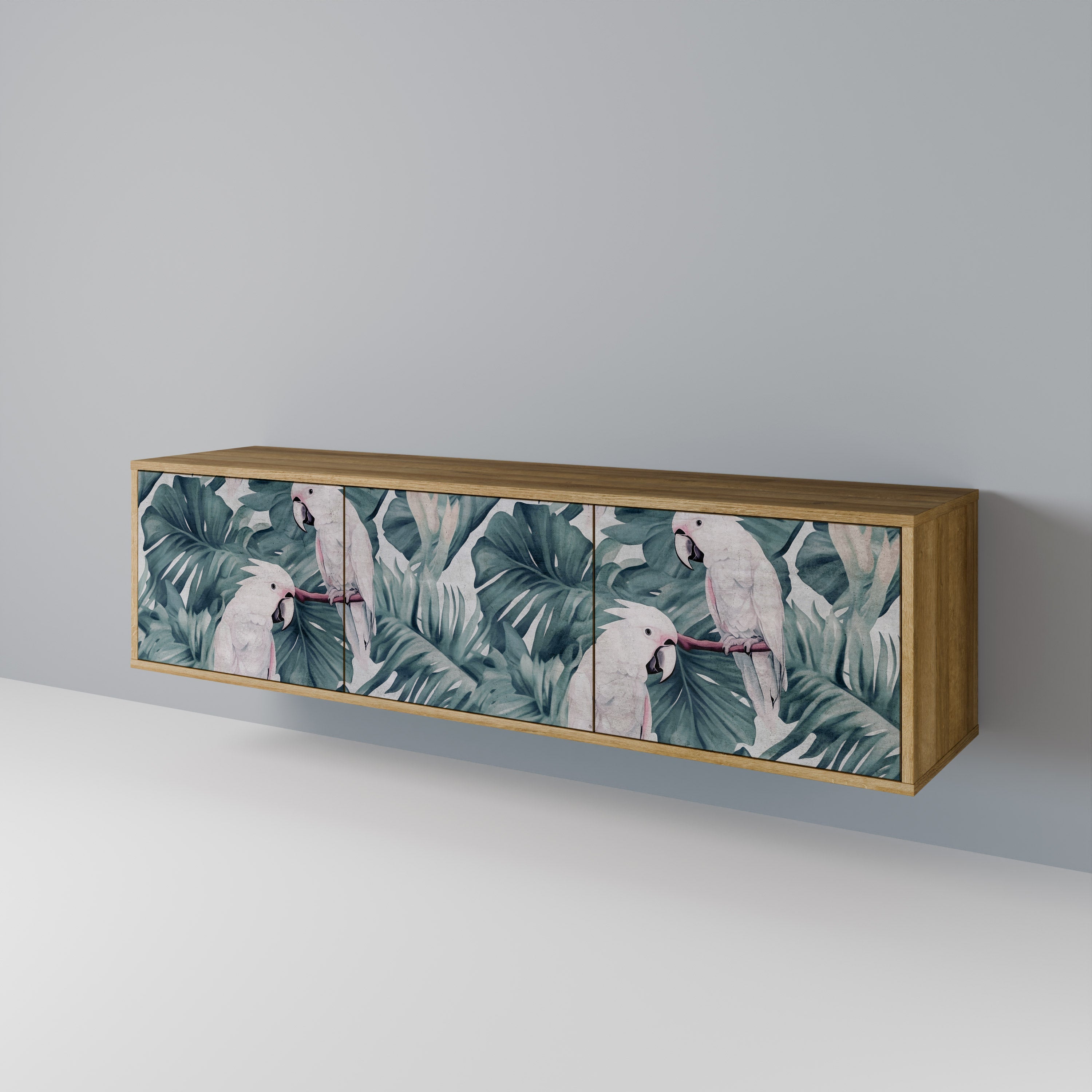 Meuble TV 3 portes POPINJAY LOOK effet chêne