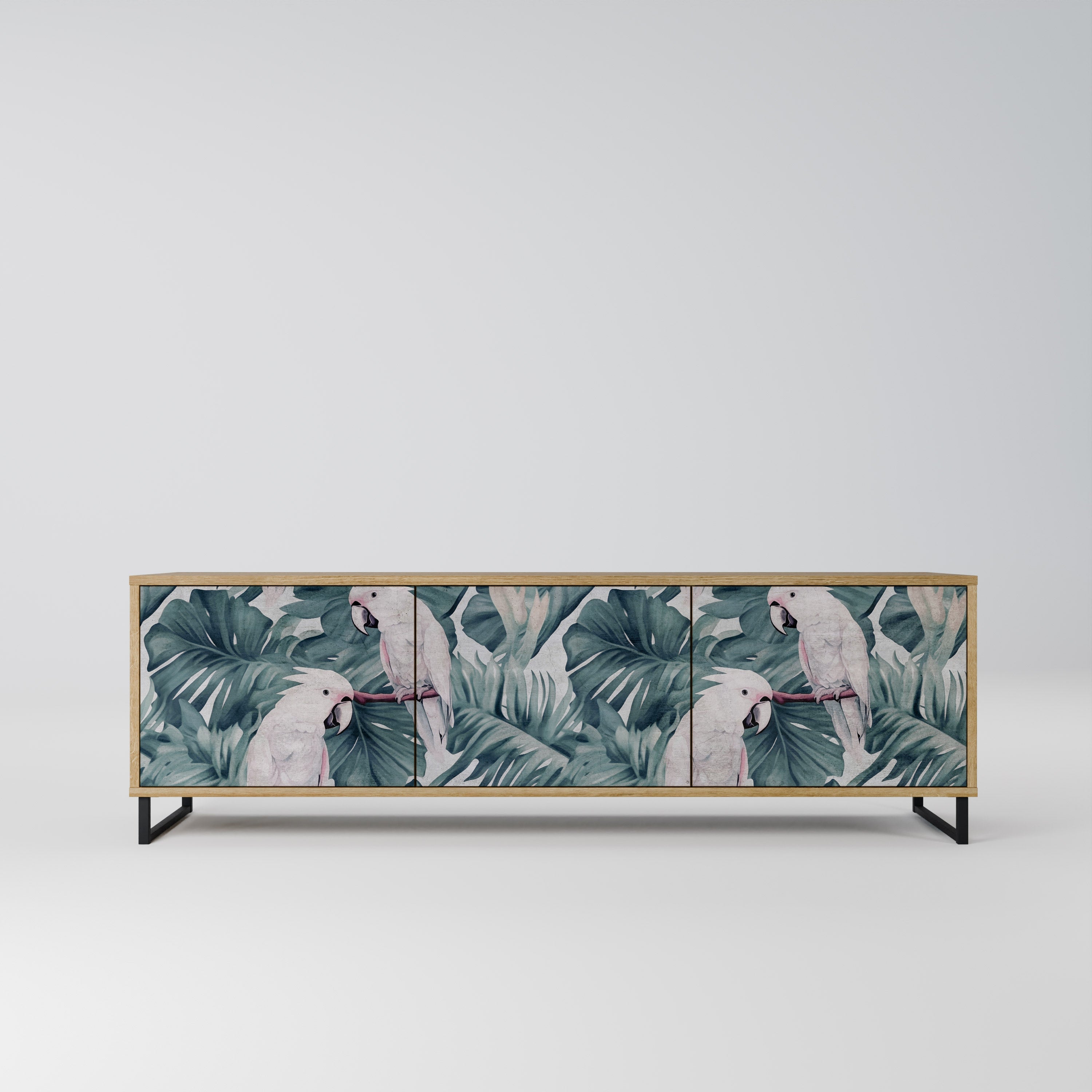 Meuble TV 3 portes POPINJAY LOOK effet chêne