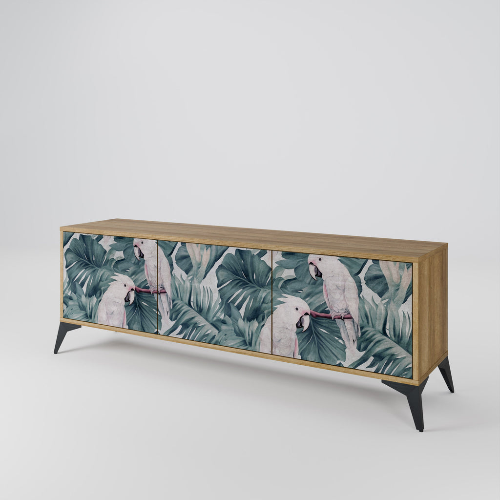 Meuble TV 3 portes POPINJAY LOOK effet chêne