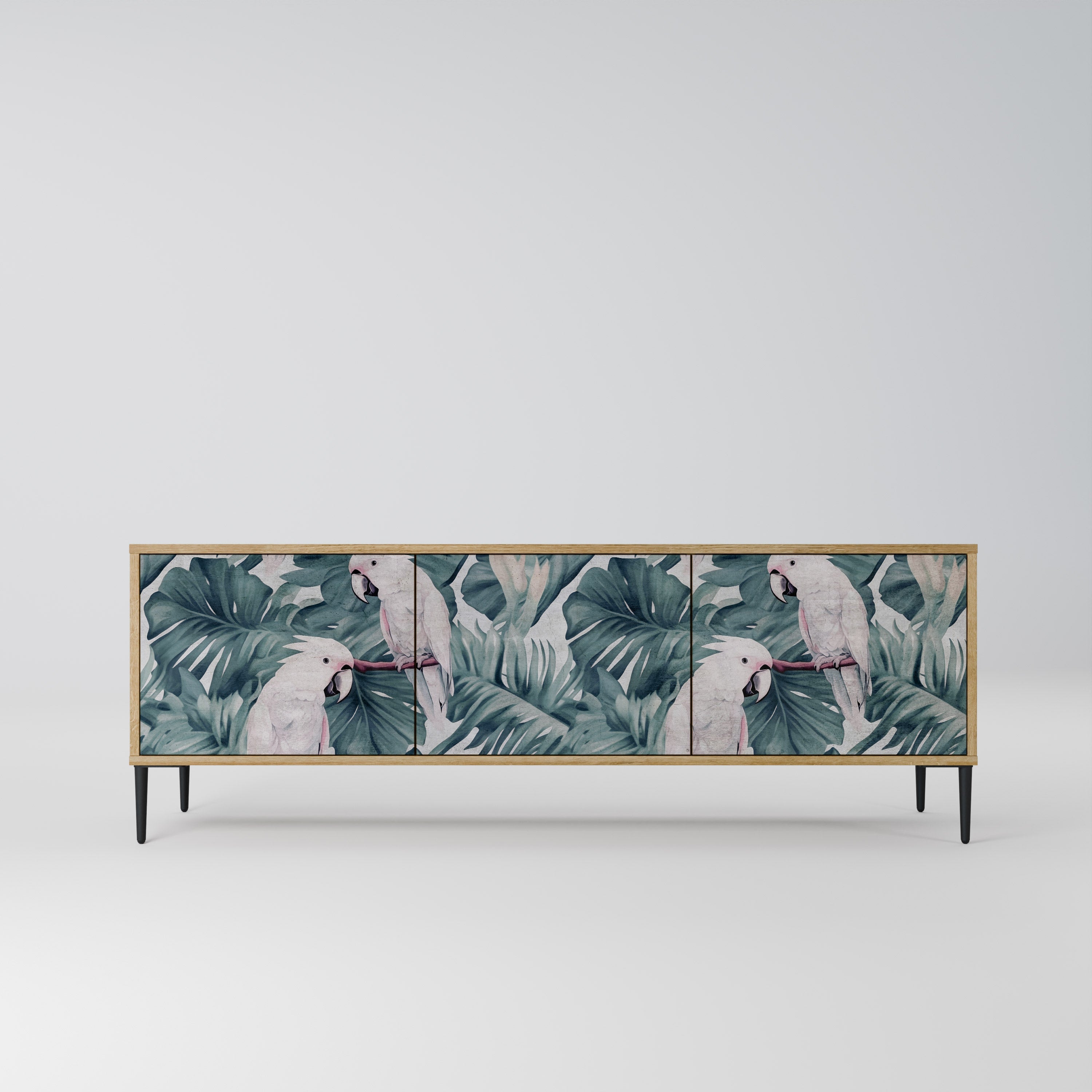 Meuble TV 3 portes POPINJAY LOOK effet chêne