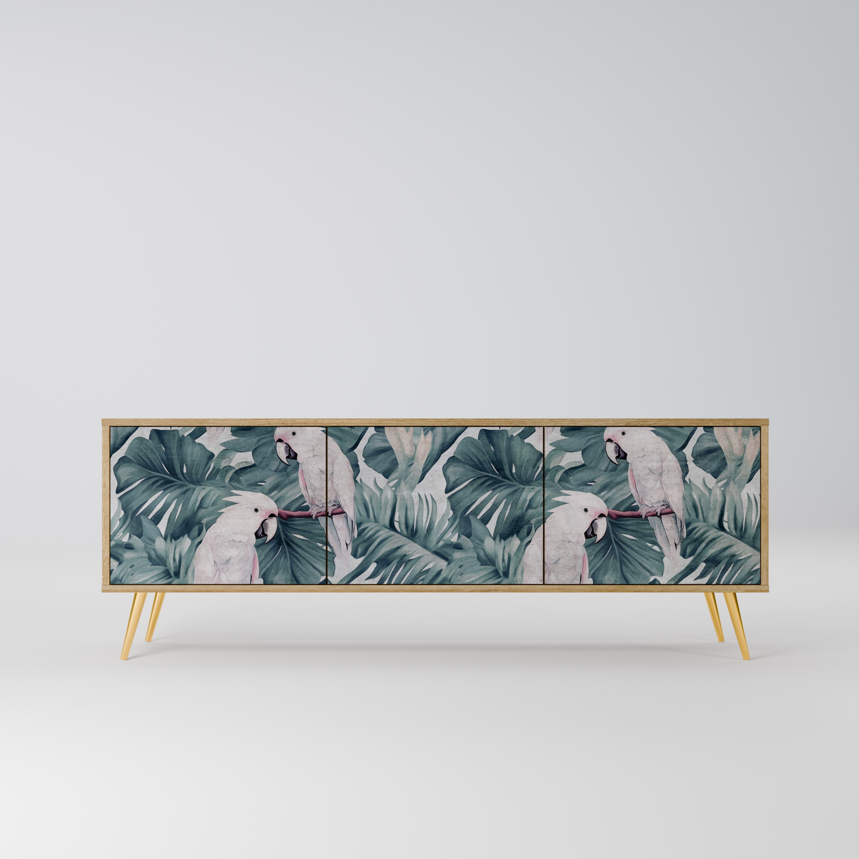 Meuble TV 3 portes POPINJAY LOOK effet chêne