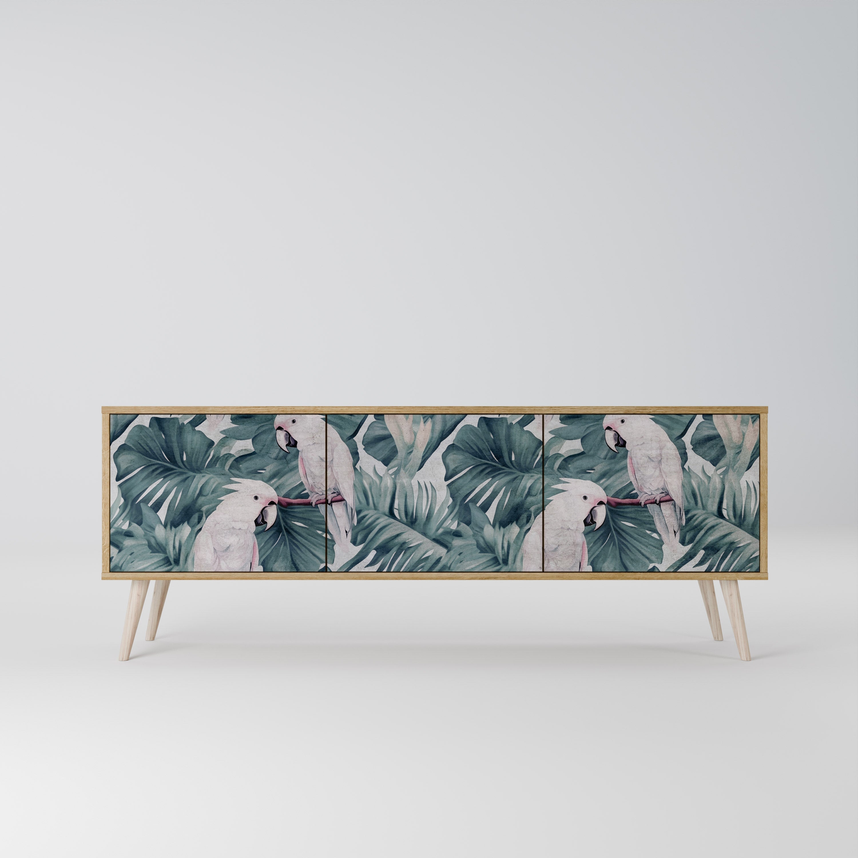 Meuble TV 3 portes POPINJAY LOOK effet chêne