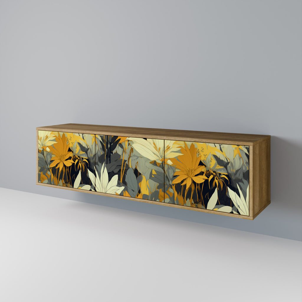 Meuble TV 3 portes SUNKISSED LILY effet chêne