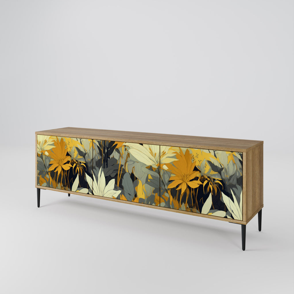 Meuble TV 3 portes SUNKISSED LILY effet chêne