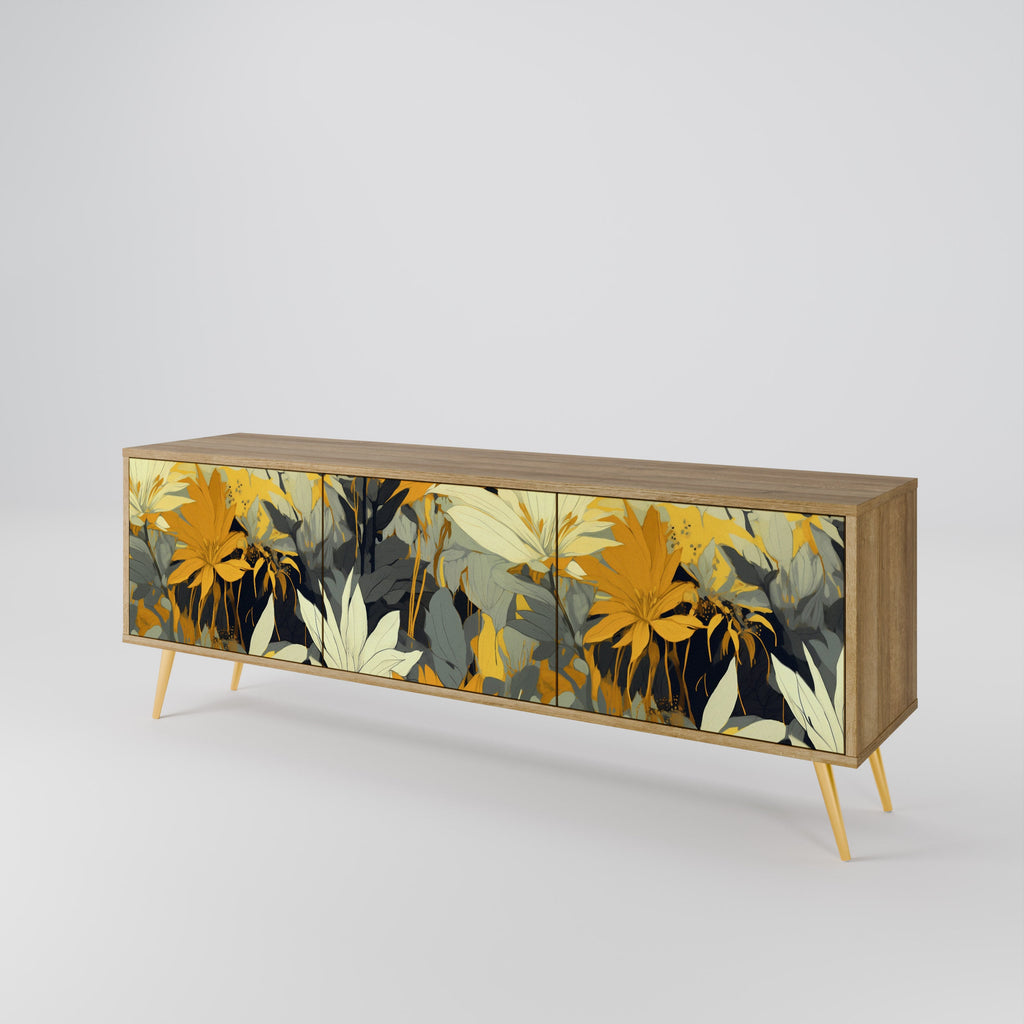 Meuble TV 3 portes SUNKISSED LILY effet chêne