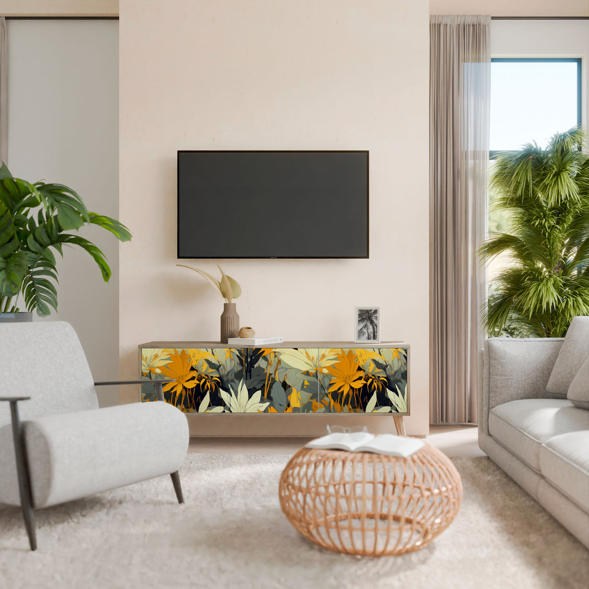 SUNKISSED LILY 3-Door TV Cabinet