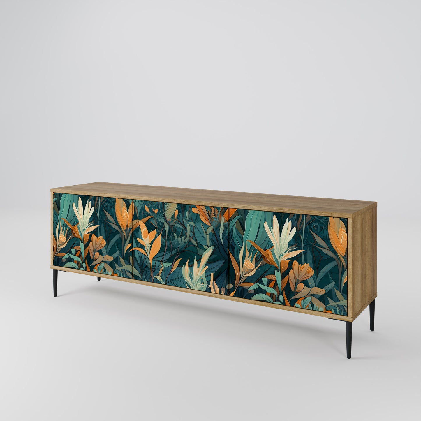FLORAL SERENITY 3-Door TV Cabinet