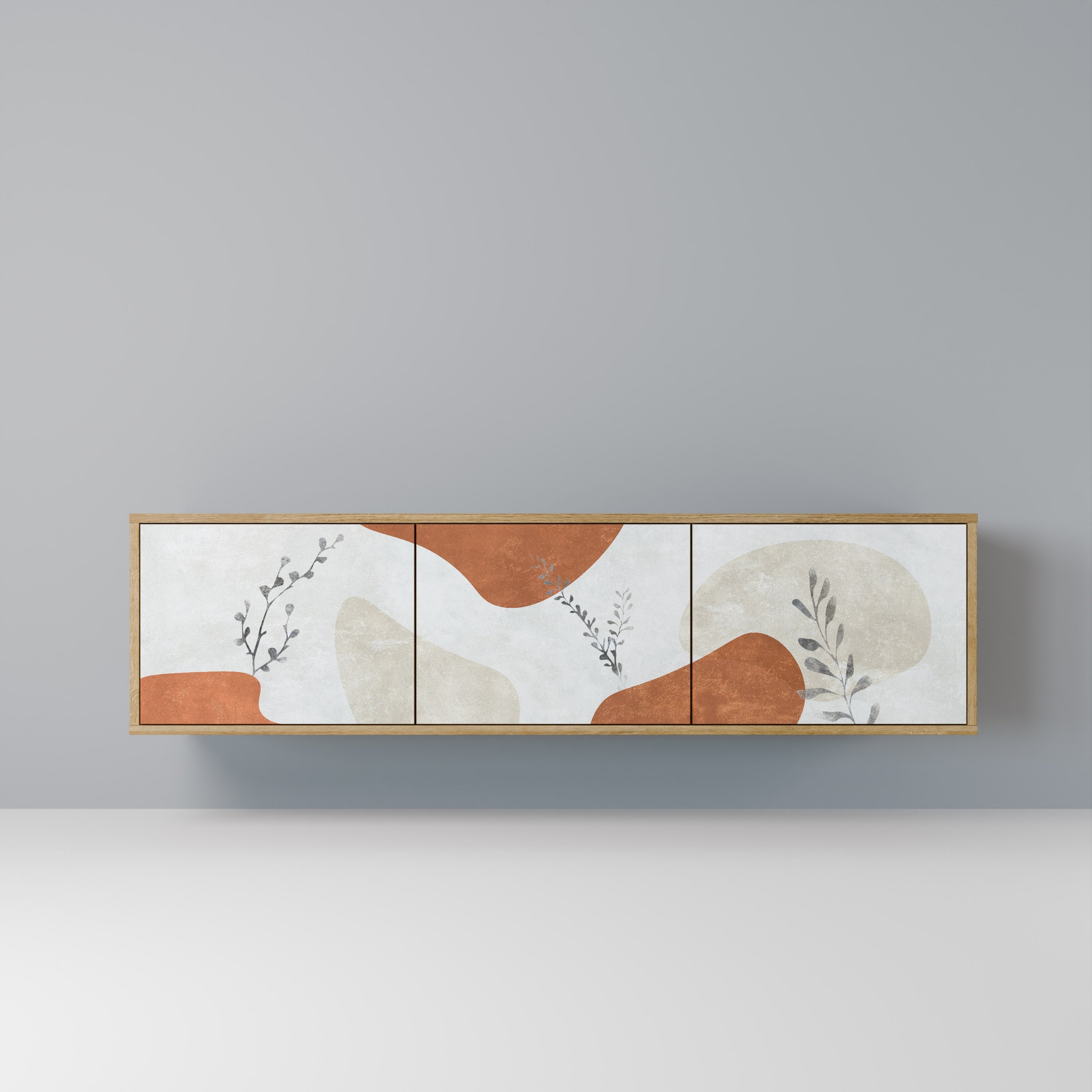 Meuble TV 3 portes TRANQUIL TWIG effet chêne