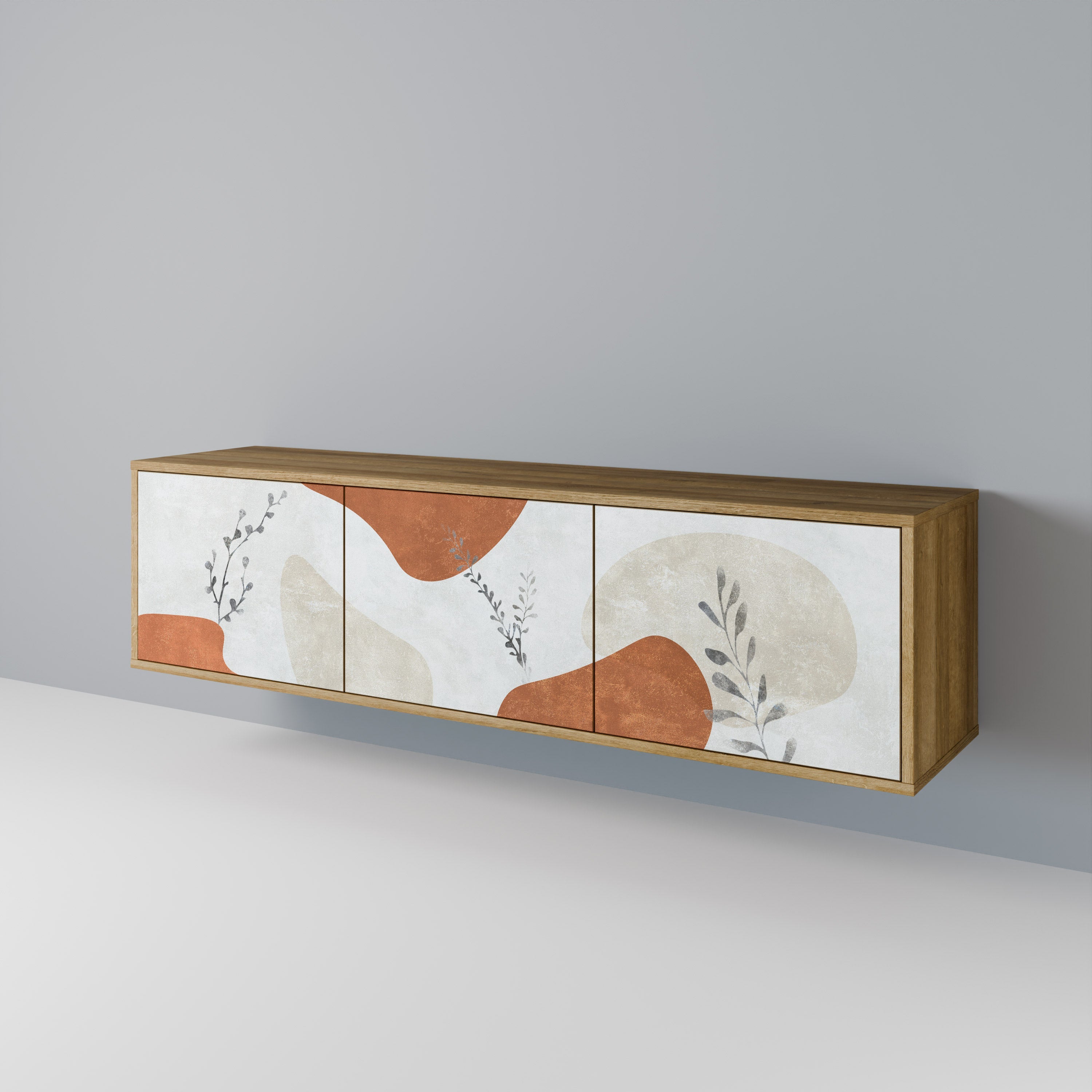 Meuble TV 3 portes TRANQUIL TWIG effet chêne