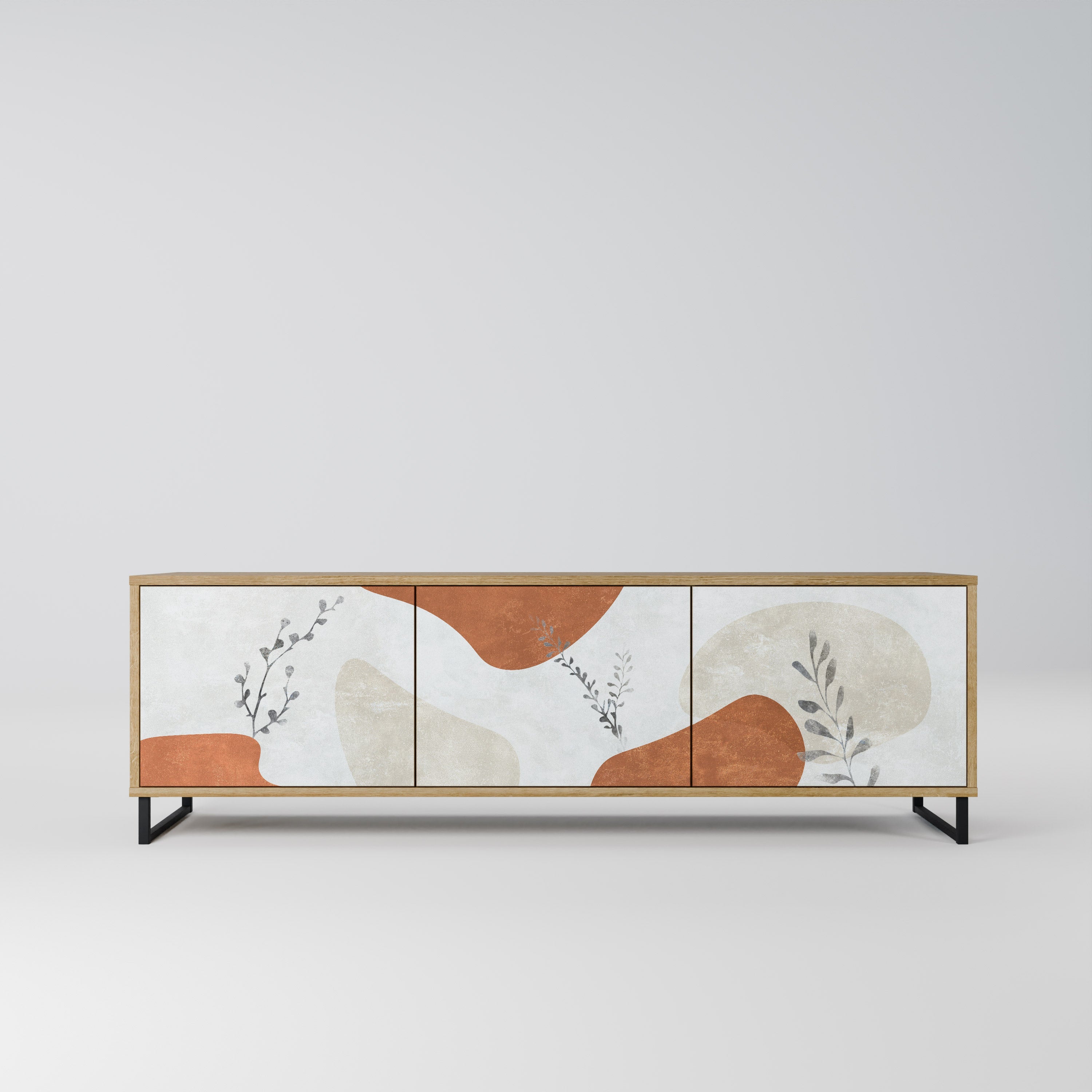 Meuble TV 3 portes TRANQUIL TWIG effet chêne